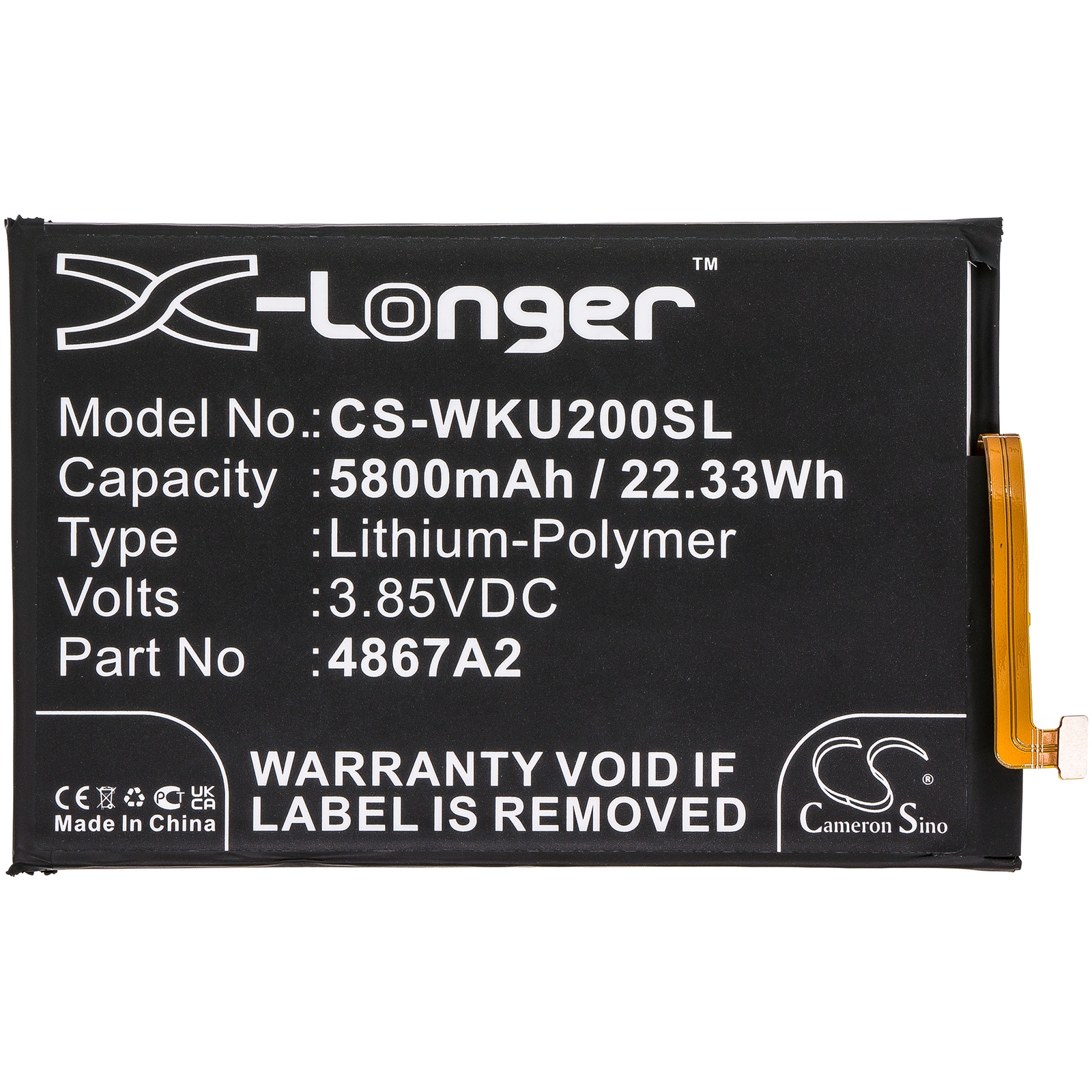 Batteri for smarttelefon, mobil for Wiko Power U20, U30