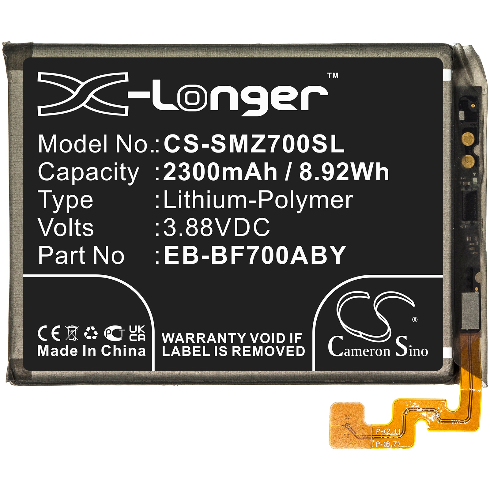 Batteri for SmartPhone, Mobil for Samsung Galaxy Z Flip, SM-F7000, SM-F700W/DS og andre.