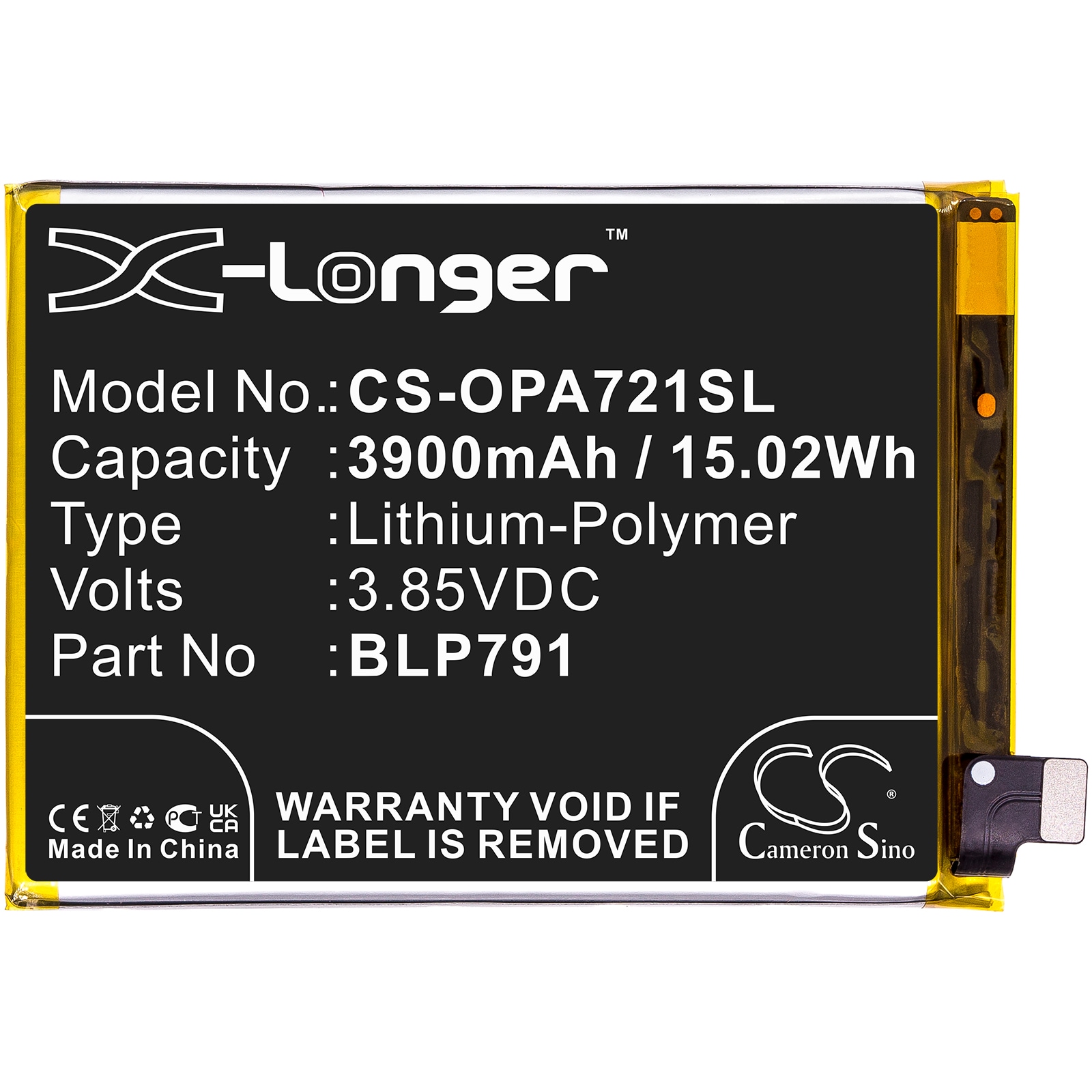 Batteri for SmartPhone, Mobil for OPPO A72 5G 2020, A73 5G 2020, PDYM20 og andre.