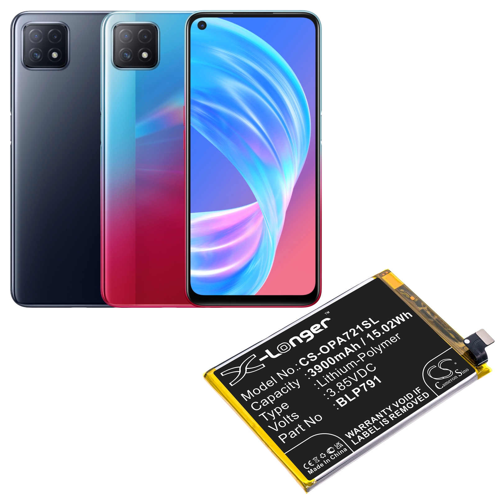 Batteri for SmartPhone, Mobil for OPPO A72 5G 2020, A73 5G 2020, PDYM20 og andre.