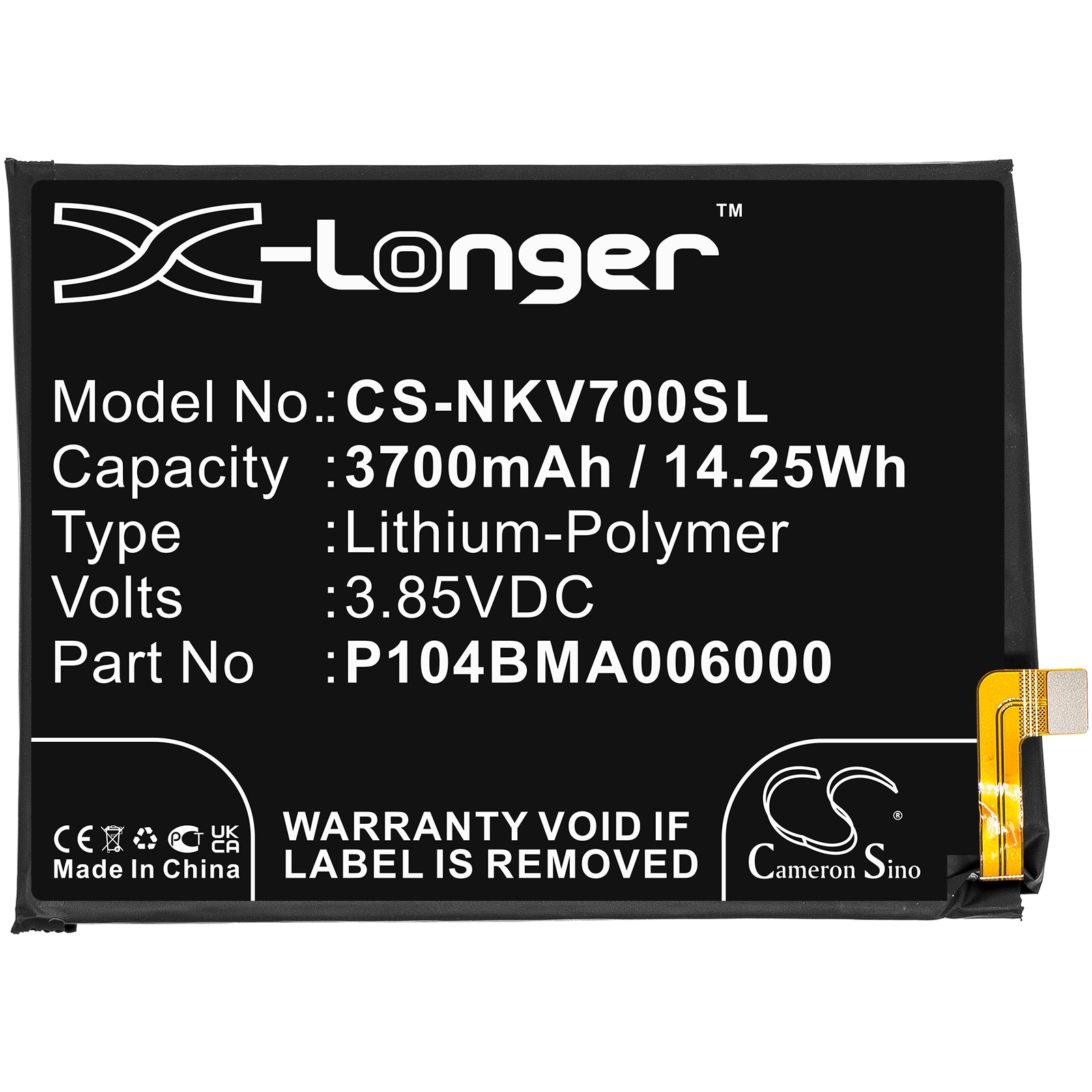 Batteri for SmartPhone, Mobil for Nokia TA-1322, TA-1323, TA-1329 og andre.