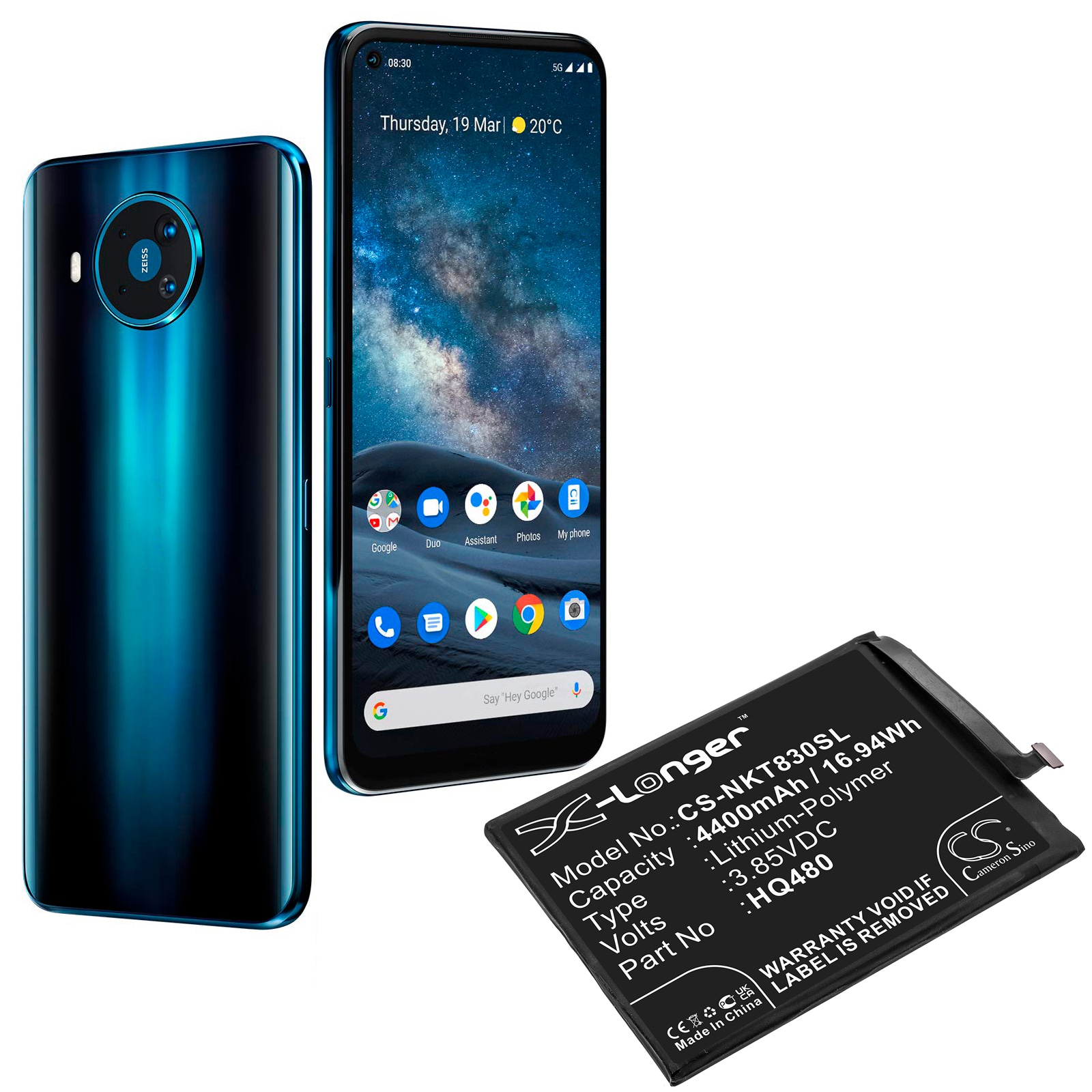 Batteri for SmartPhone, Mobil for $ 0000080n 8.3 2020 5G, 8 V 5G, TA-1243 og andre.