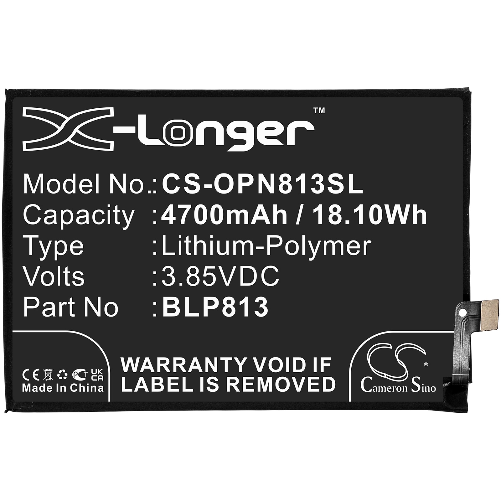Batteri for SmartPhone, Mobil for Oneplus Nord N100, BE2015, BE2013 og andre.
