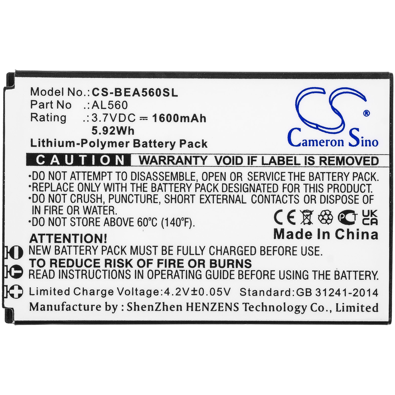 Batteri for SmartPhone, Mobil for Bea-telefon AL560