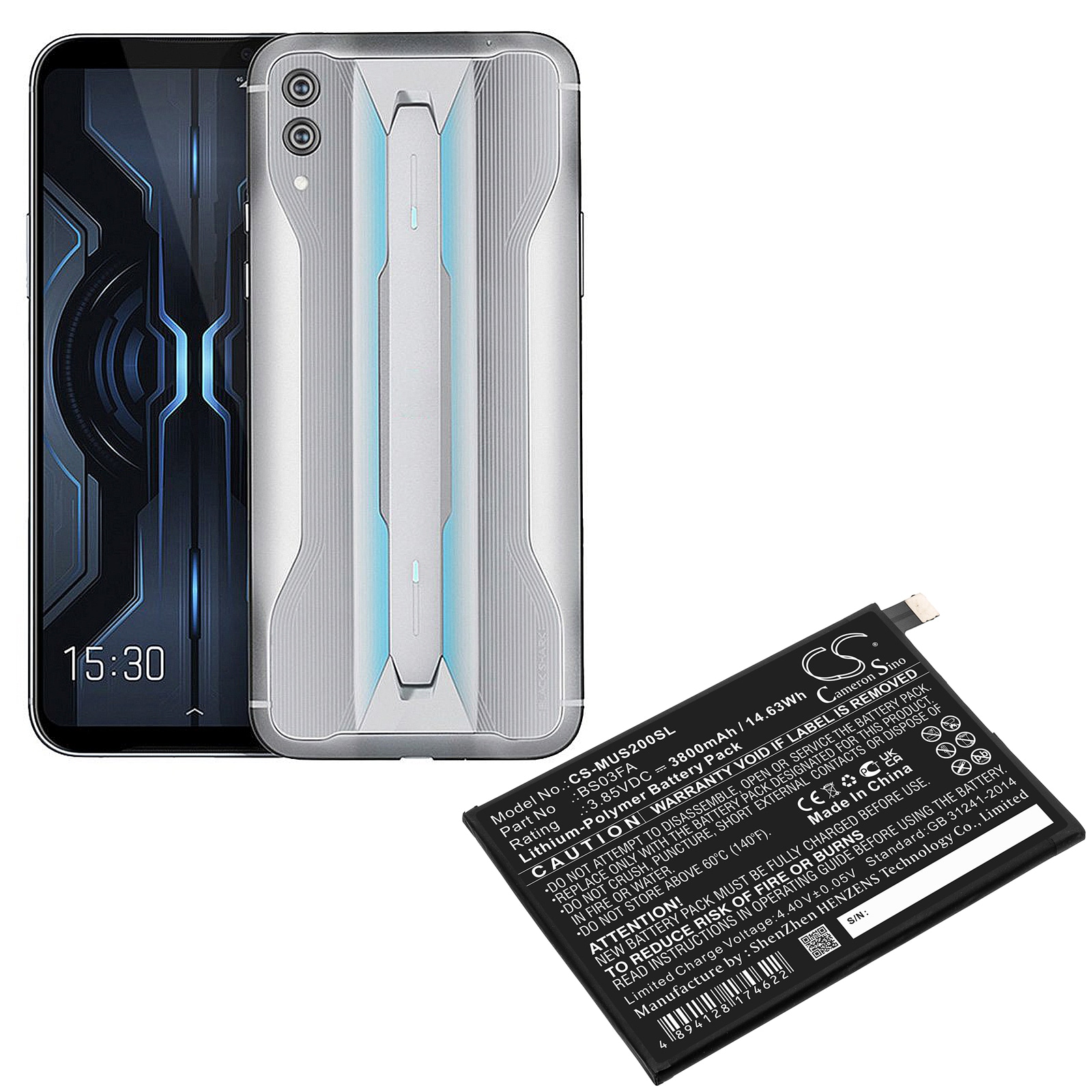 Batteri for SmartPhone, Mobil for Xiaomi Black Shark 2, Black Shark 2 Dual SIM og andre.