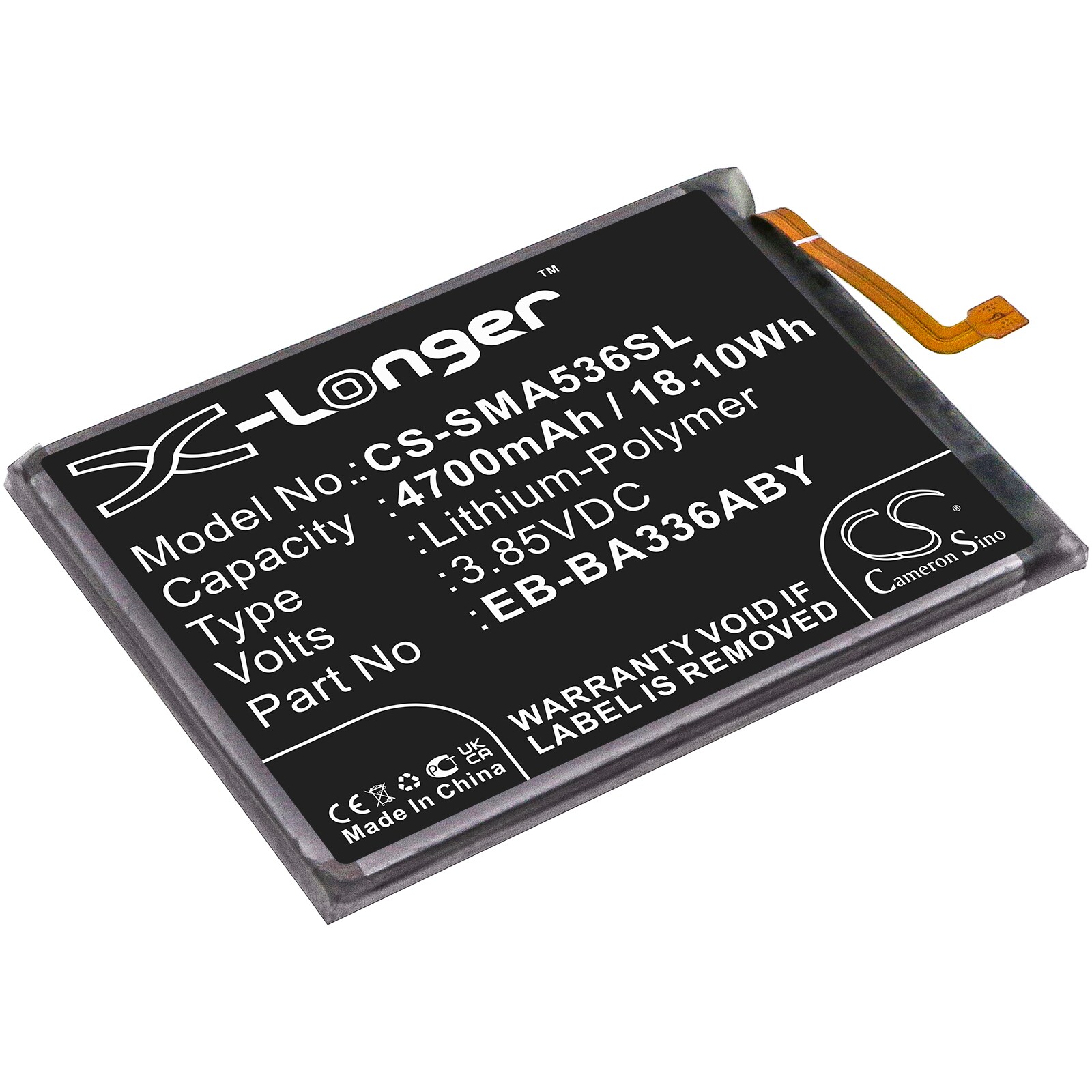 Batteri for SmartPhone, Mobil for Samsung Galaxy A53 5G 2022, SM-A536U, SM-A536U1 og andre.