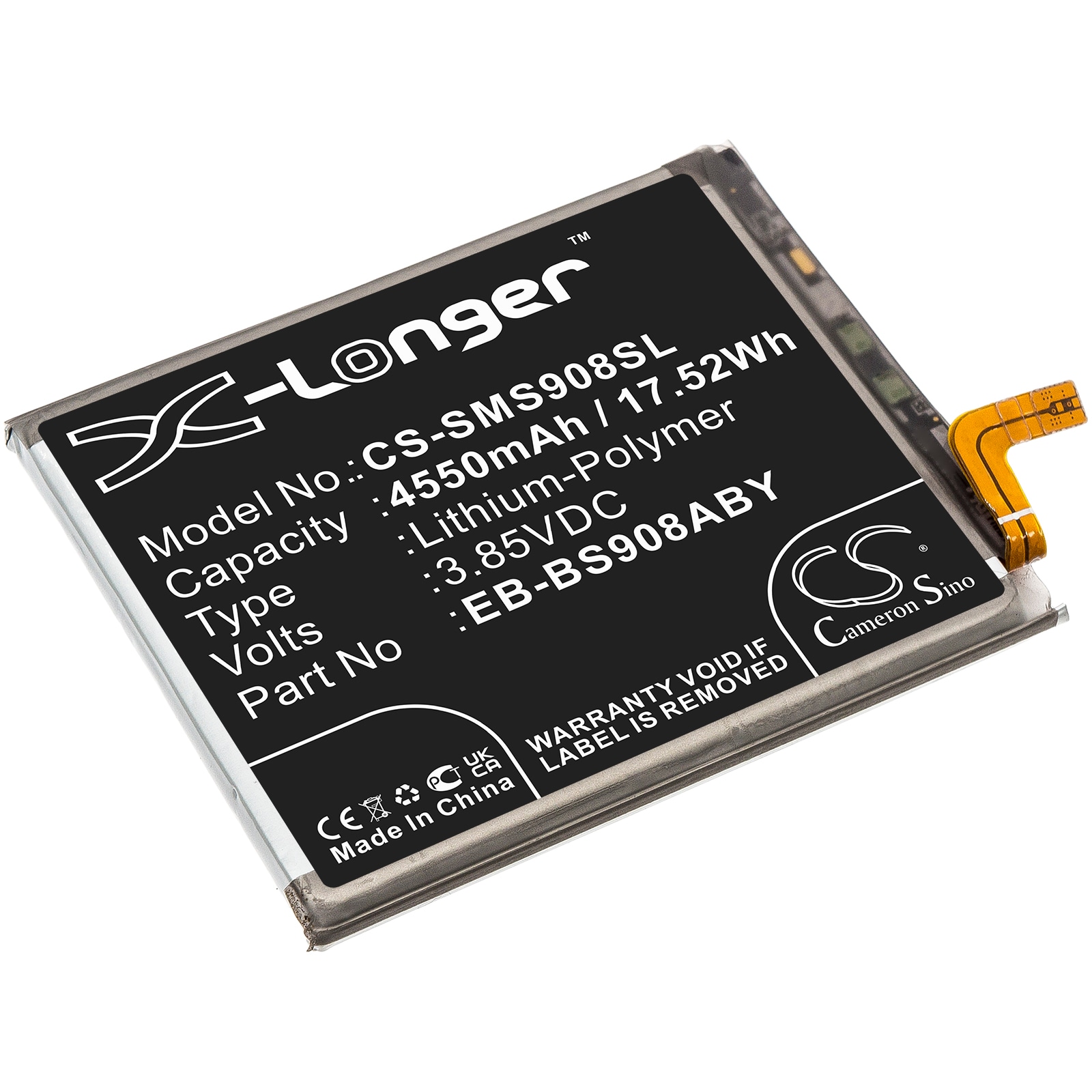 Batteri for SmartPhone, Mobil for Samsung Galaxy S22 Ultra 5G, SM-S908B/DS, SM-S906W og andre.
