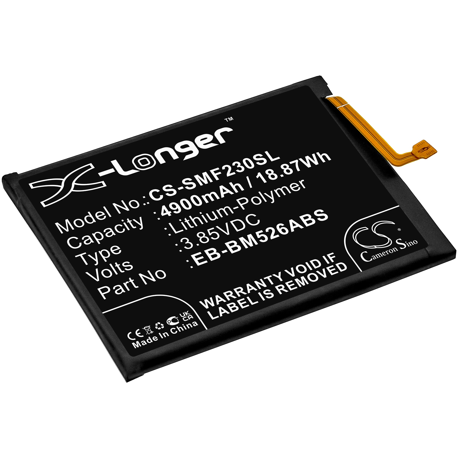 Batteri for SmartPhone, Mobil for Samsung Galaxy M23 5G, Galaxy F23 5G, SM-A235F og andre.