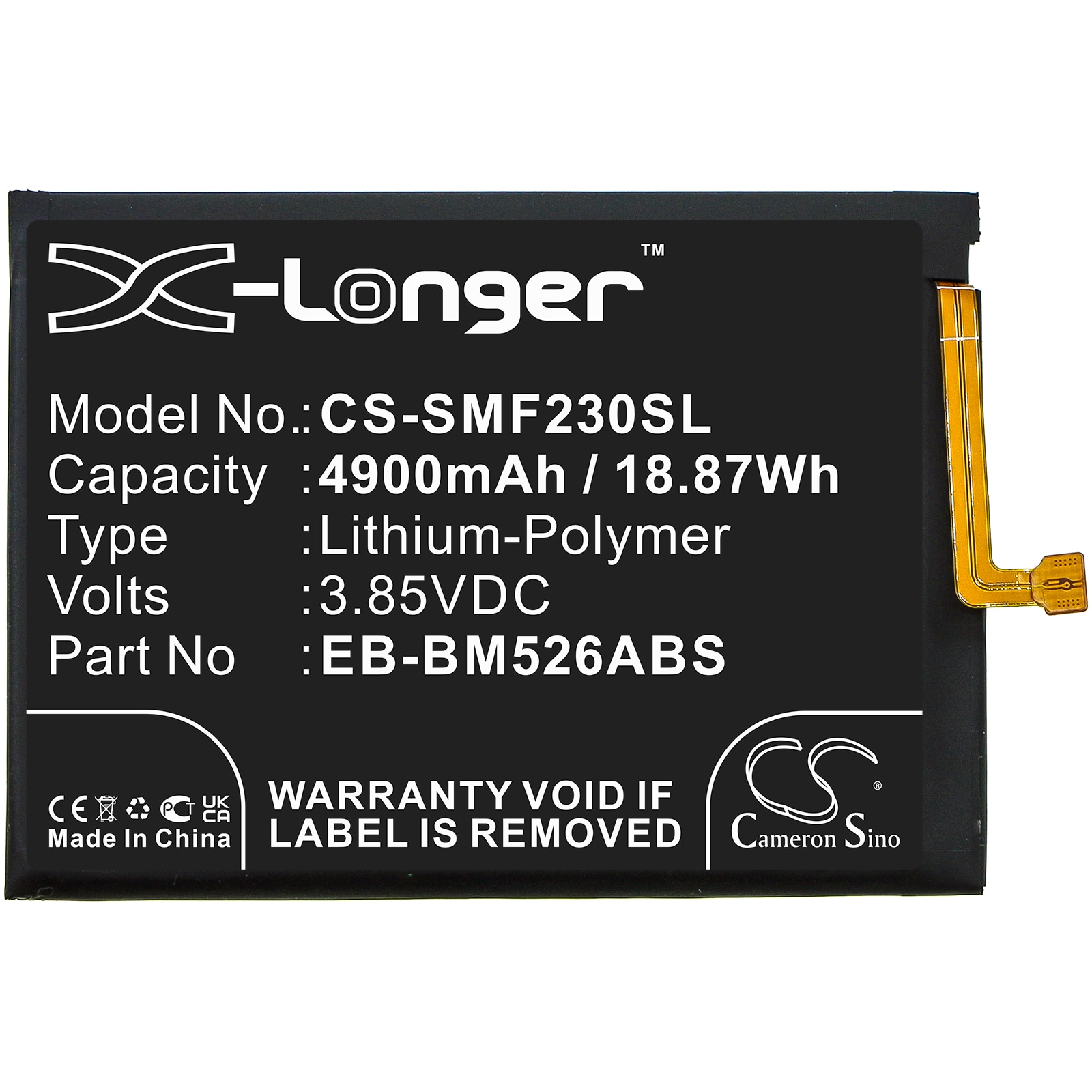 Batteri for SmartPhone, Mobil for Samsung Galaxy M23 5G, Galaxy F23 5G, SM-A235F og andre.