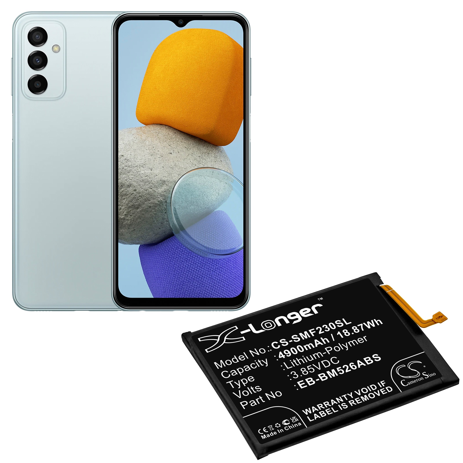 Batteri for SmartPhone, Mobil for Samsung Galaxy M23 5G, Galaxy F23 5G, SM-A235F og andre.
