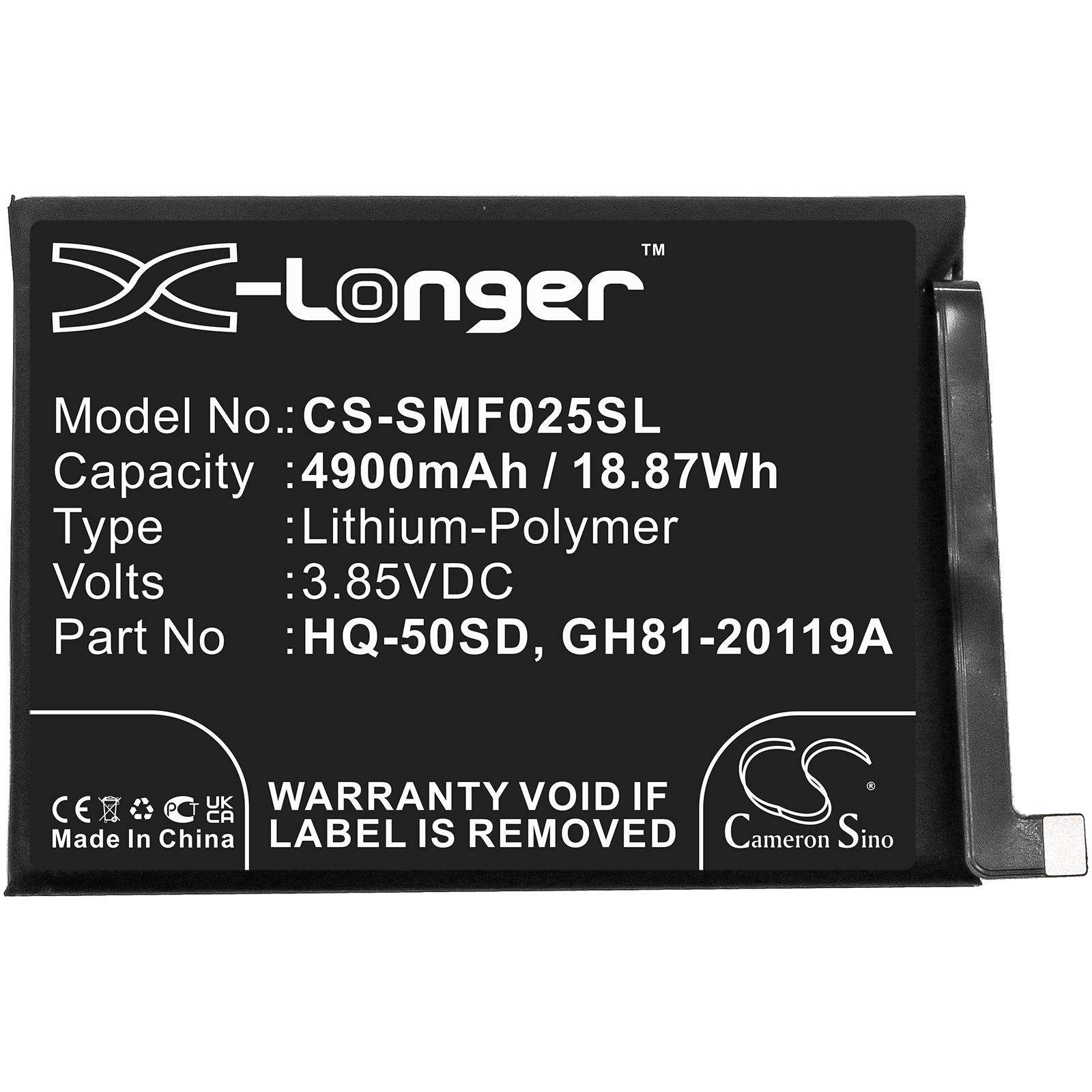 Batteri for SmartPhone, Mobil for Samsung Galaxy A02s, SM-A025F, M-A025U og andre.