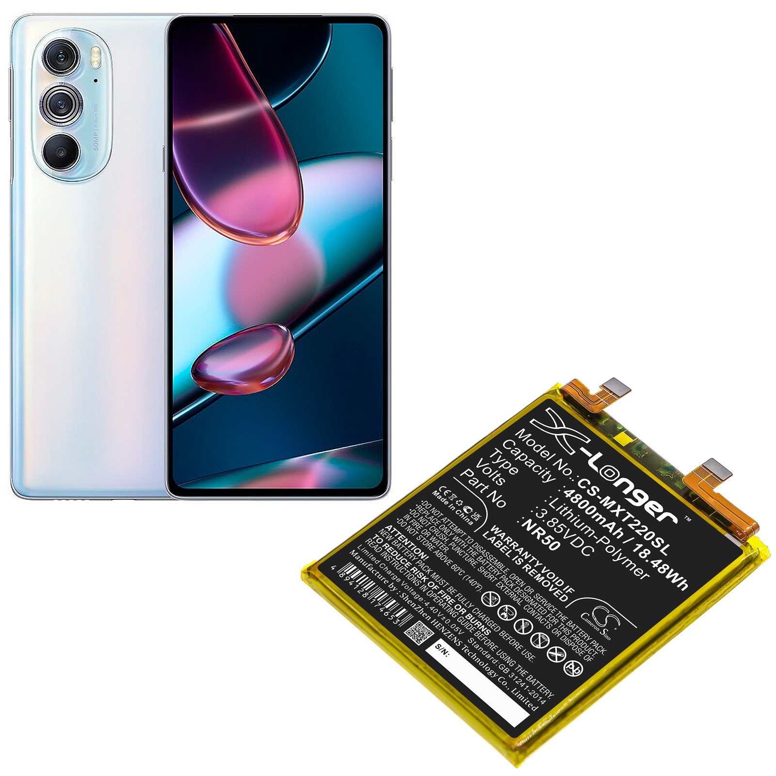 Batteri for SmartPhone, Mobil for Motorola Moto Edge X30, Moto Edge X30 5G 2021 og andre.