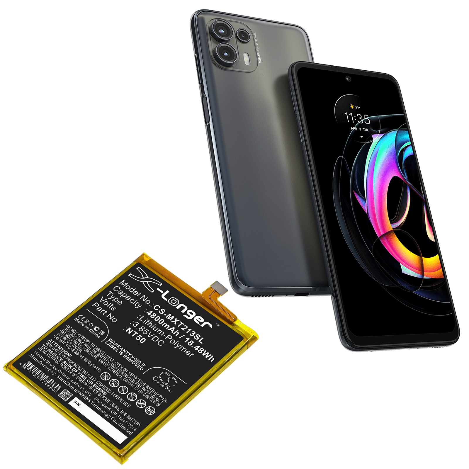Batteri for SmartPhone, Mobil for Motorola Moto Edge 20 lite, Moto Edge 20 Lite 5G og andre.