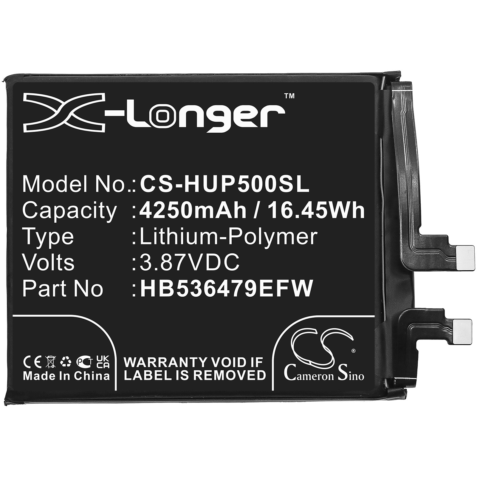 Batteri for SmartPhone, mobil for Huawei P50 Pro, JAD-LX9, JAD-L09 og andre.