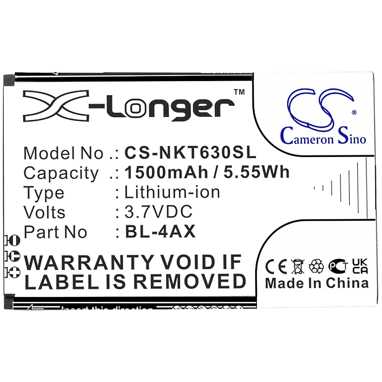 Batteri for SmartPhone, Mobil for Nokia 6300 4G, 8000 4G, TA-1286 og andre.