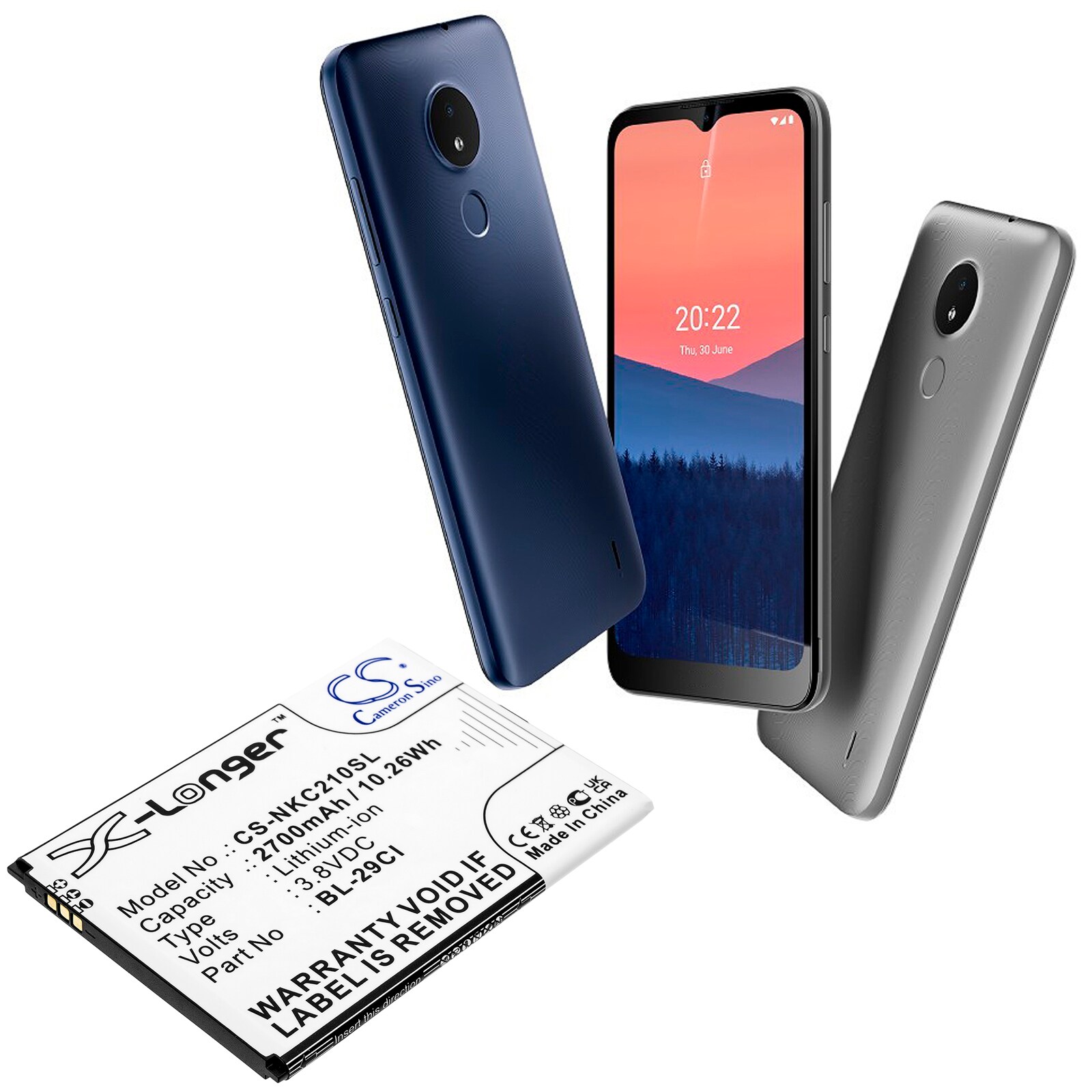 Batteri for SmartPhone, Mobil for Nokia C21, C20, C10