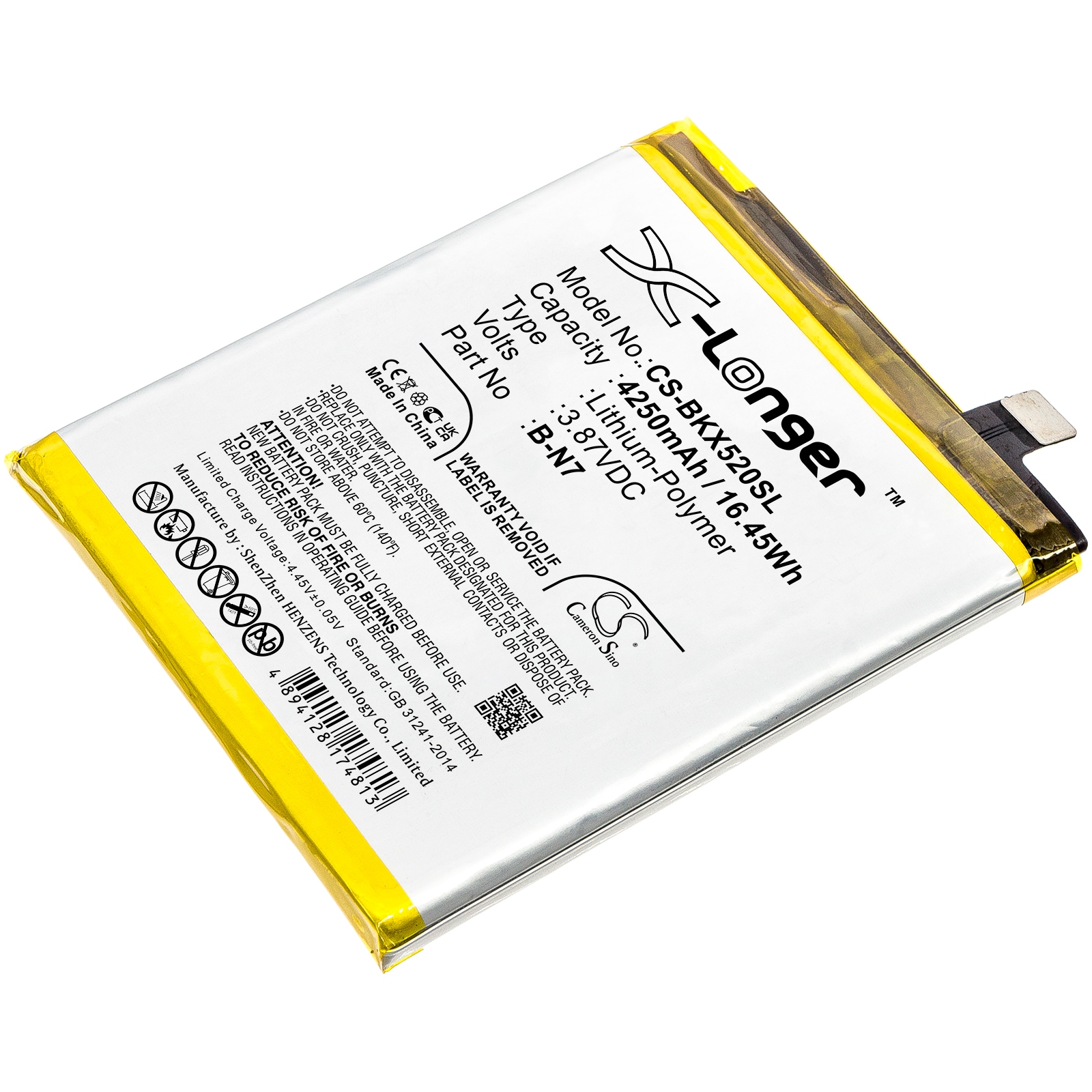 Batteri for smarttelefon, mobil for VIVO X50 Pro+, X50 Pro Plus, V2011A