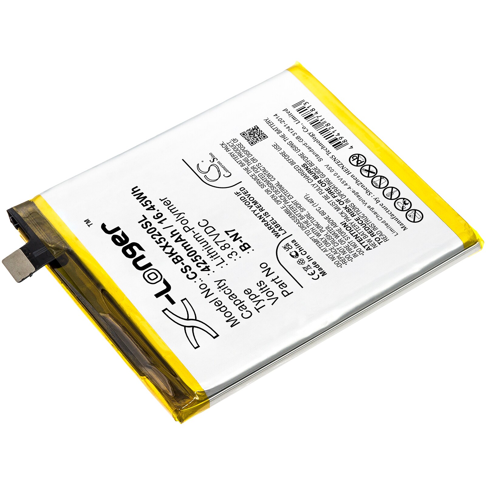 Batteri for smarttelefon, mobil for VIVO X50 Pro+, X50 Pro Plus, V2011A