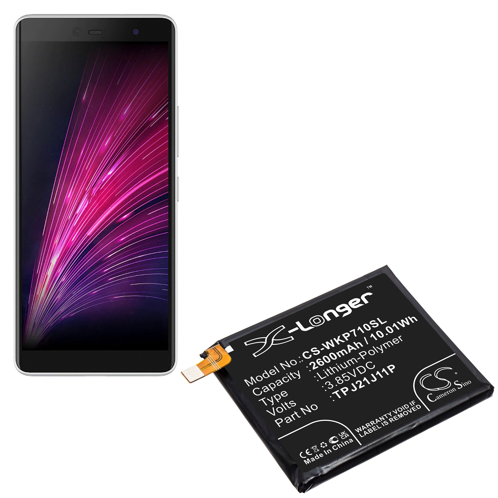 Batteri til SmartPhone, Mobil til Wiko Rakuten Hand, Rakuten Hand TD-LTE JP, P710 og andre.