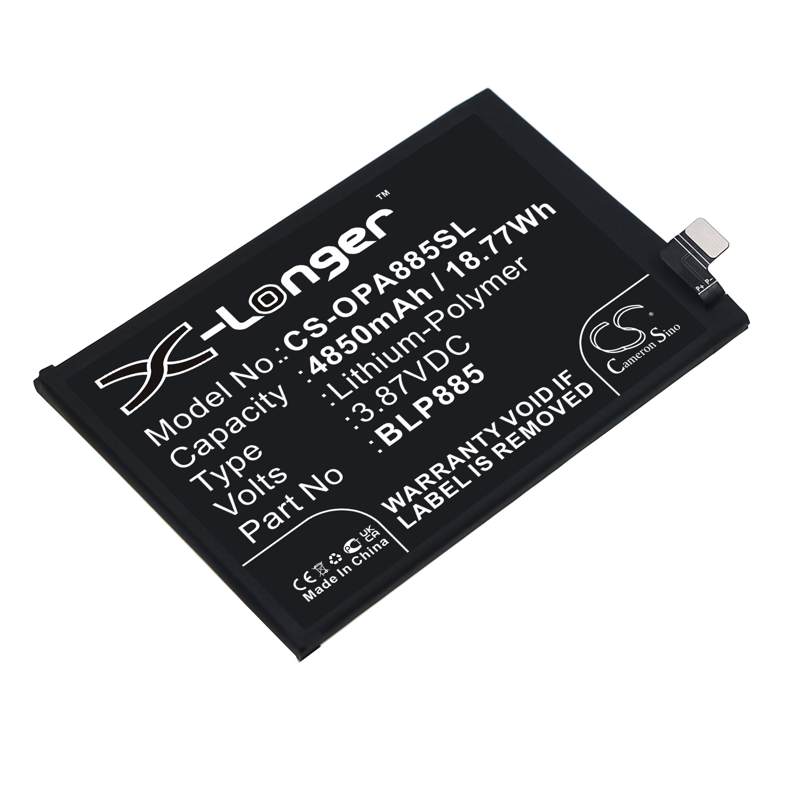 Batteri for smarttelefon, mobil for OPPO A96, CPH2333