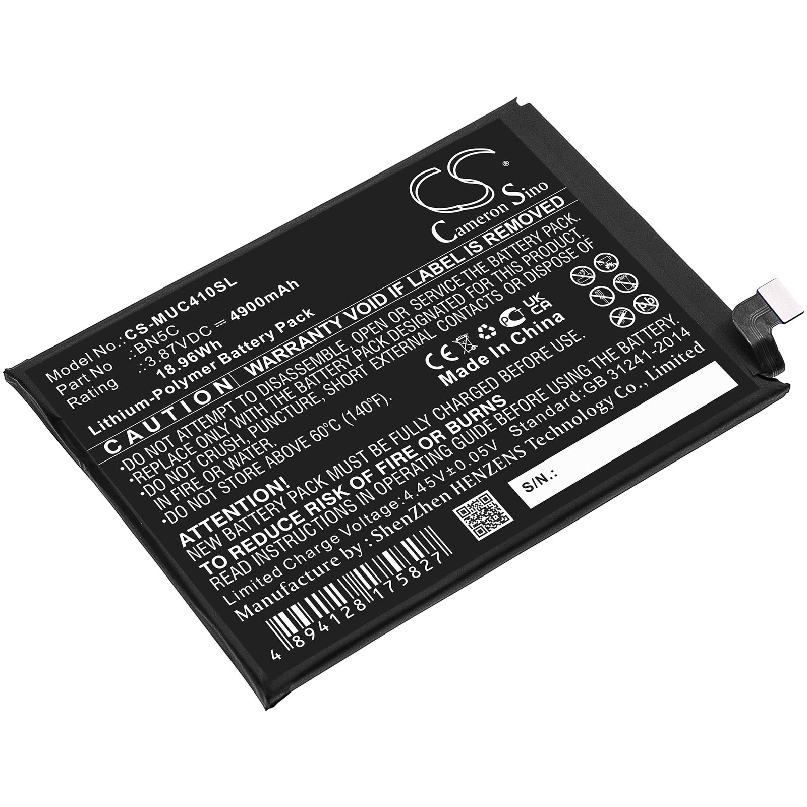 Batteri til smarttelefon, mobil for POCO M4 Pro 5G, 21091116AG, MZB0BGVIN