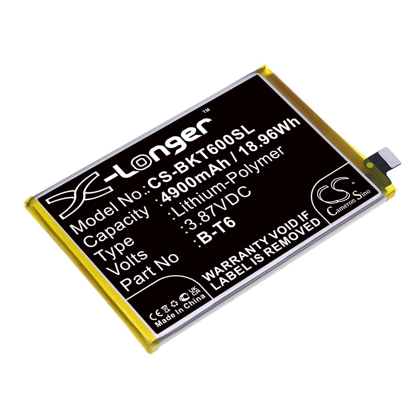 Batteri for smarttelefon, mobil for VIVO IQOO Z6 5G, I2127