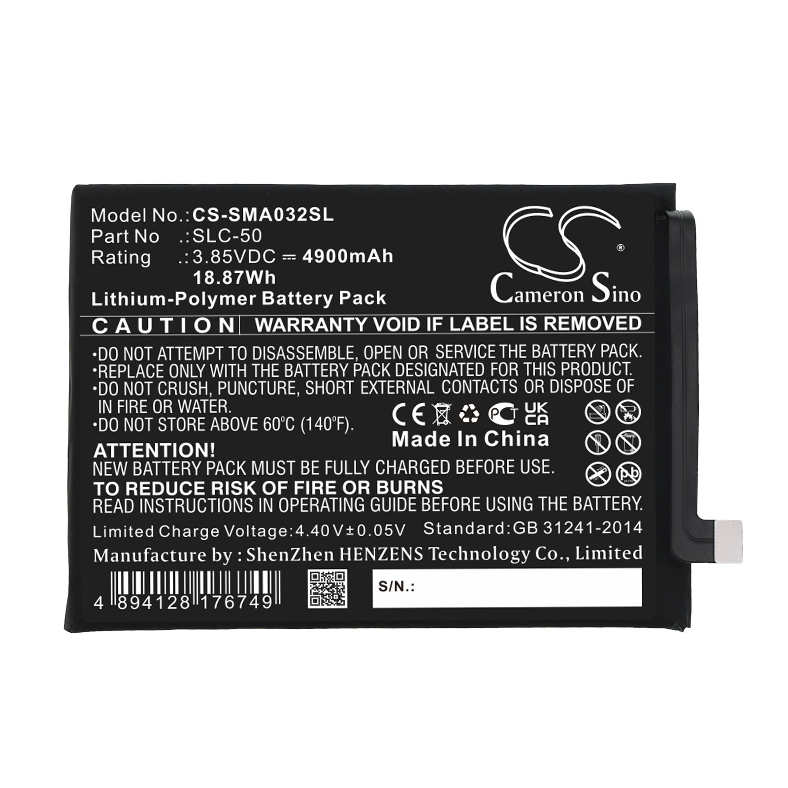 Batteri for SmartPhone, Mobil for Samsung Galaxy A03 Core, SM-A032F, SM-A032F/DS og andre.