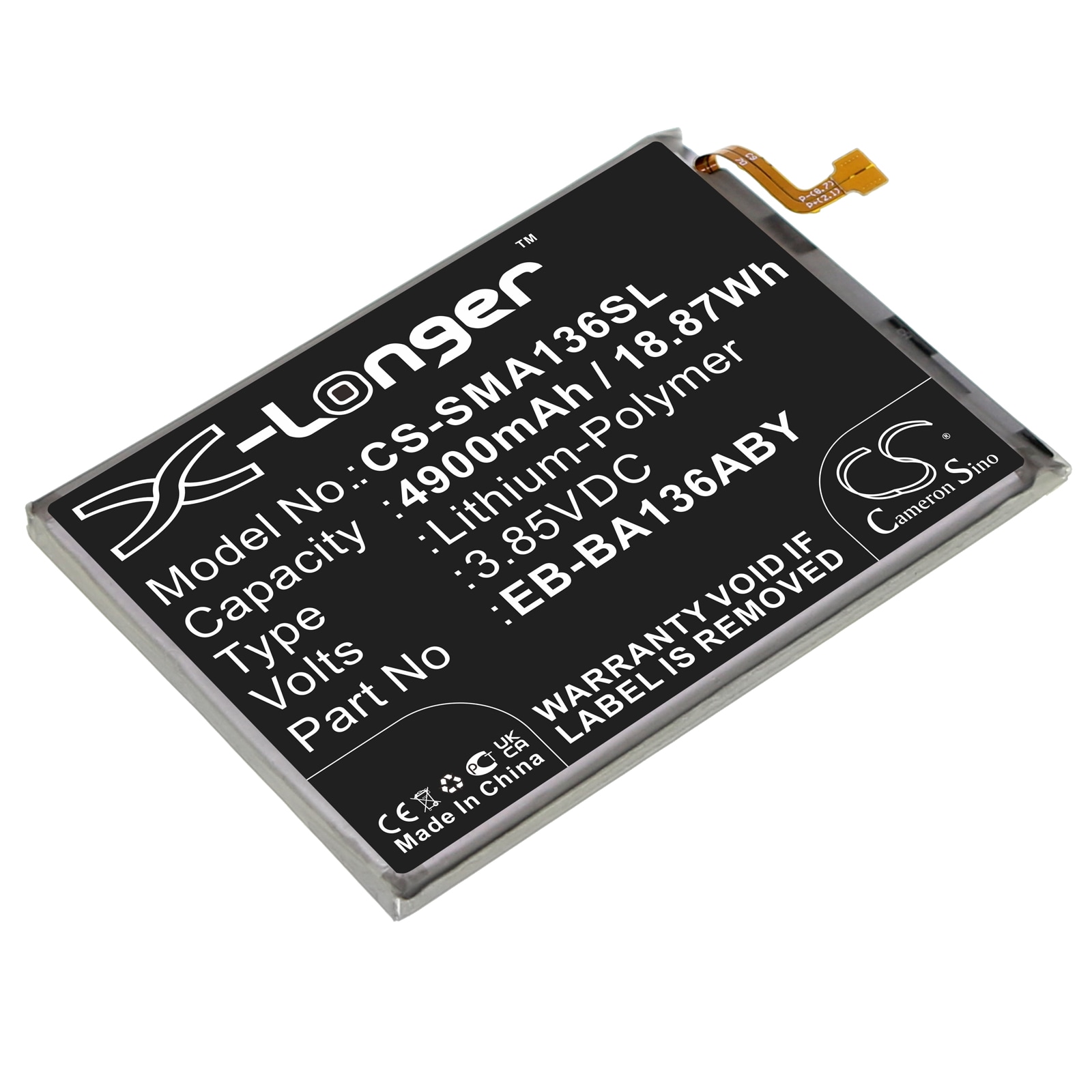 Batteri for SmartPhone, Mobil for Samsung Galaxy A13 5G, SM-A136B/N, SM-A136M/DS og andre.