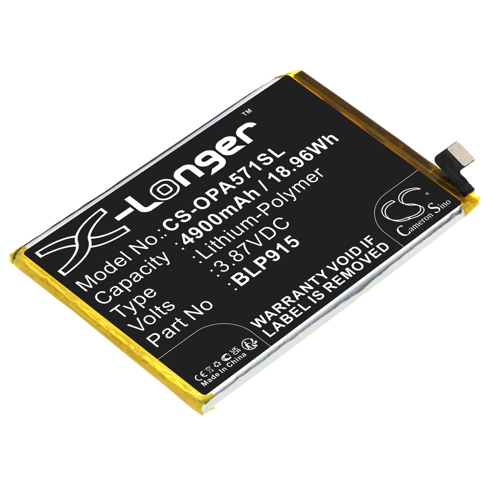 Batteri for smarttelefon, mobil for OPPO A57 5G, A57 5G 2022, PFTM20
