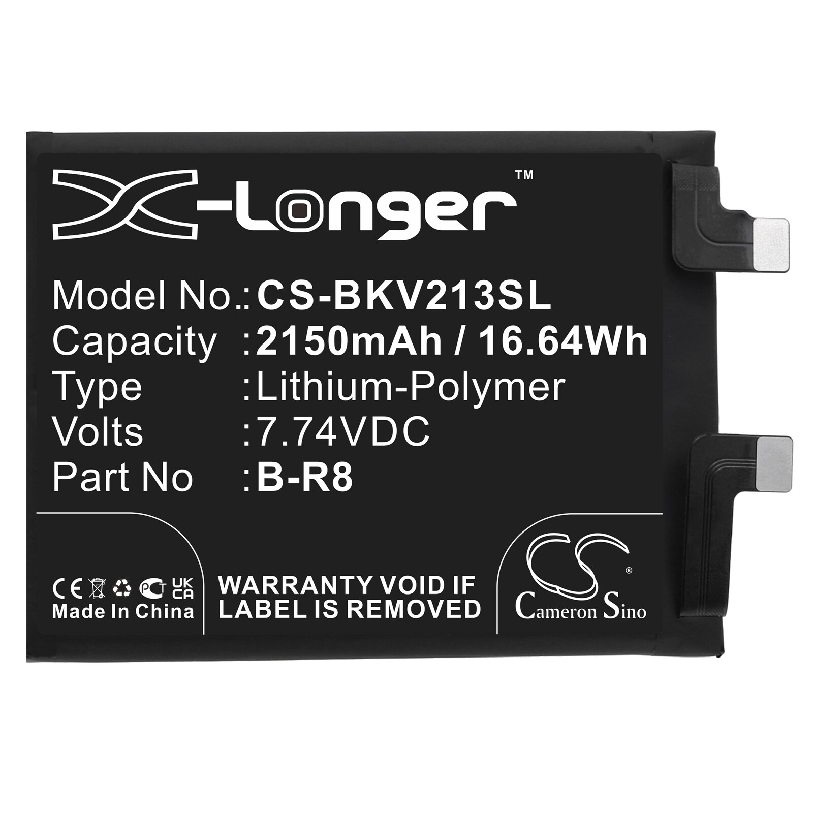 Batteri for smarttelefon, mobil for VIVO IQOO 8, IQOO 8 5G, V2136A