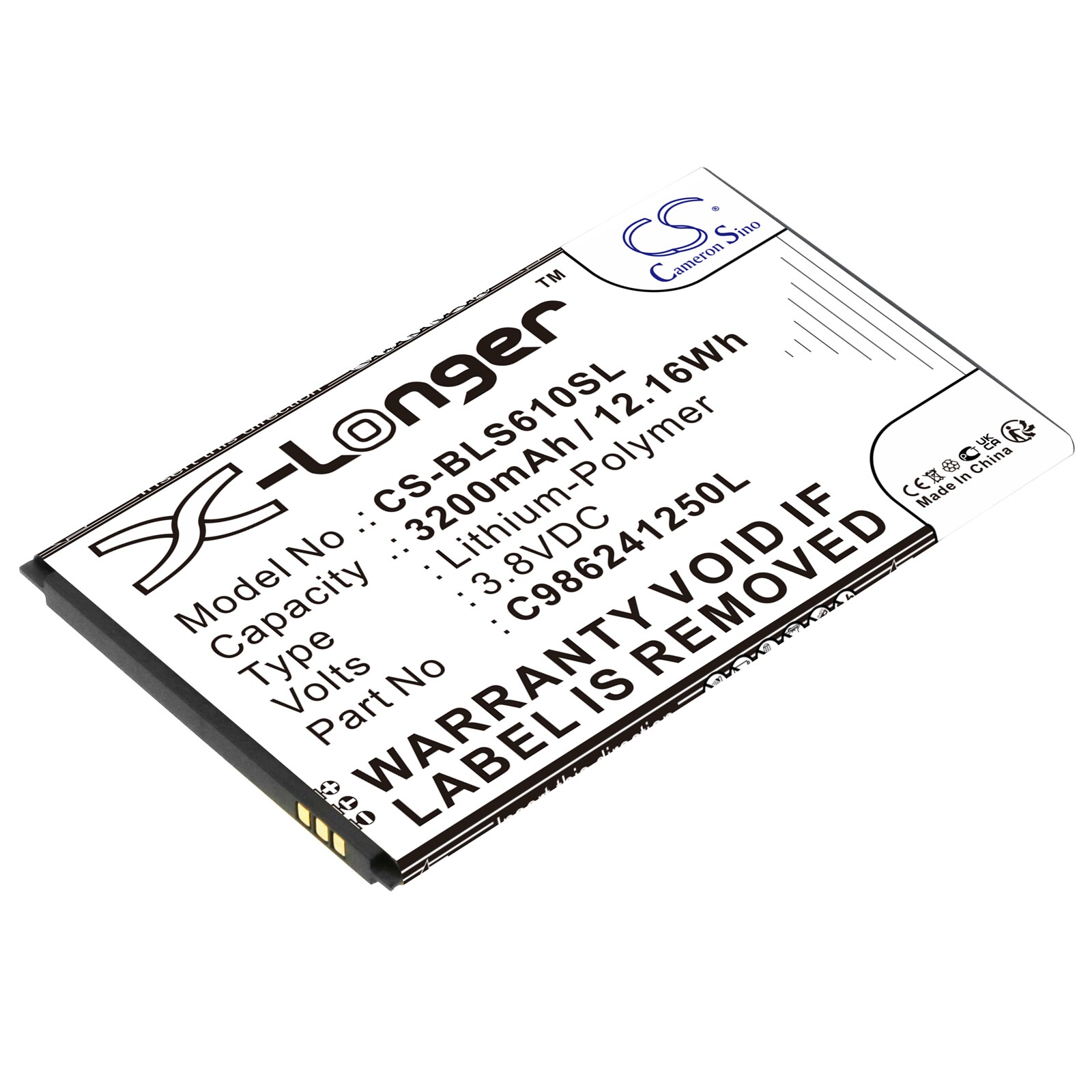 Batteri for SmartPhone, Mobil for BLU Studio Mega, S610, Advance A6 etc.