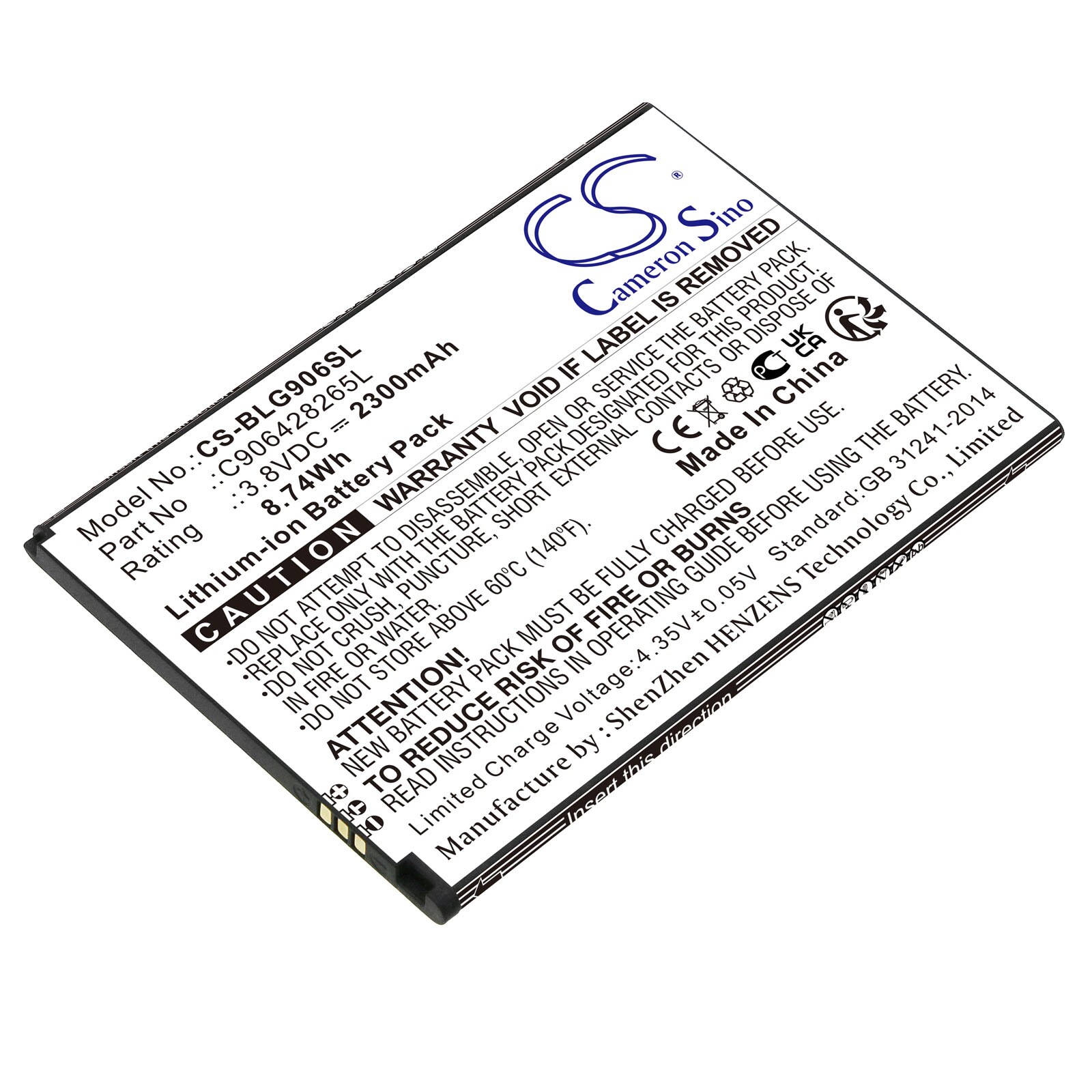 Batteri til smarttelefon, mobil for BLU Grand XL, G150Q