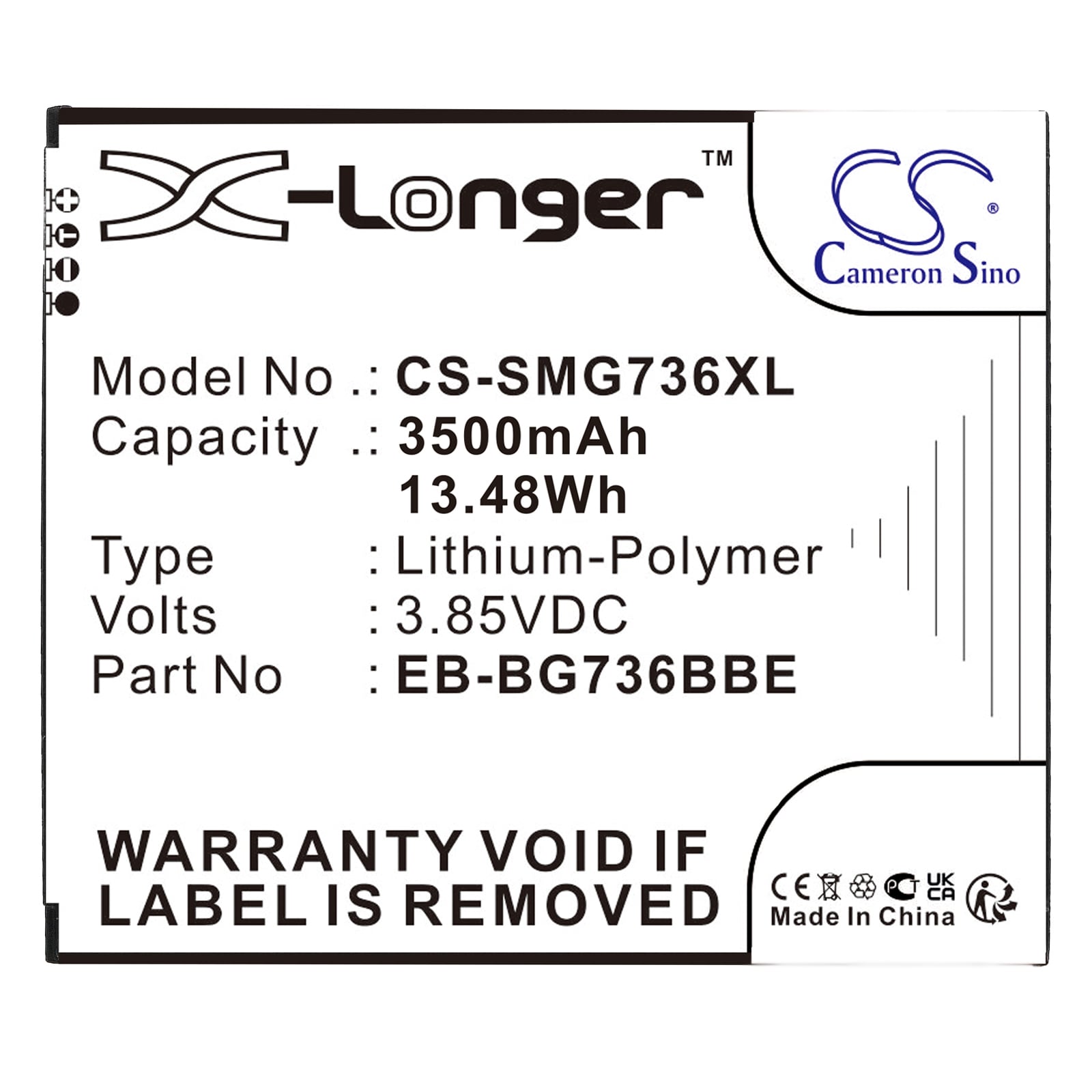 Batteri for SmartPhone, Mobil for Samsung Galaxy Xcover 6 Pro, SM-G736U, SM-G736U1 og andre.