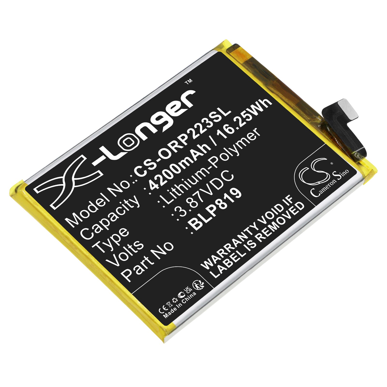 Batteri for SmartPhone, Mobil for OPPO Reno6 4G, CPH2235, Reno 5Z 5G 2021 og andre.