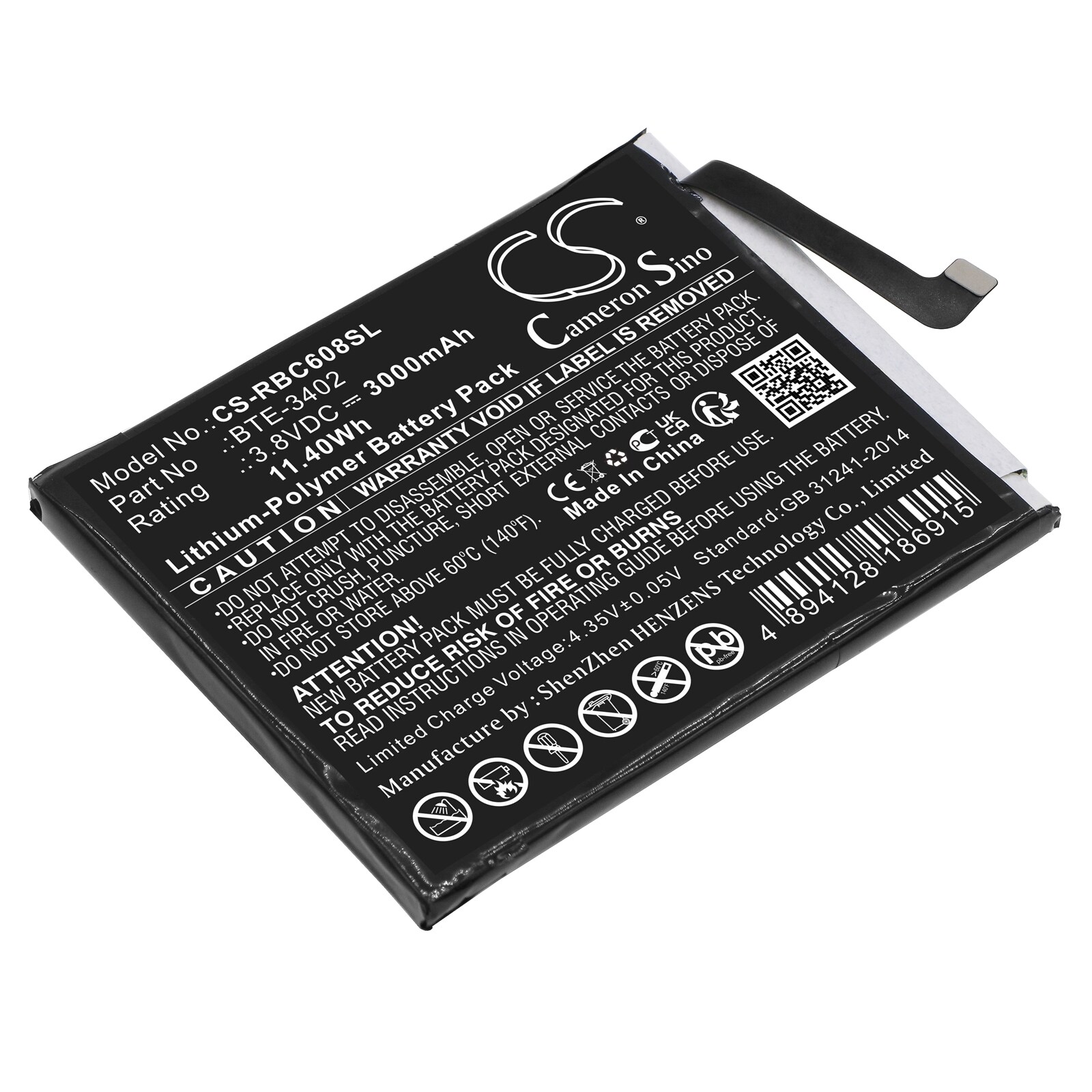 Batteri for SmartPhone, mobil for Orbic JOY, RC608L, ORB608LBVZPP og andre.