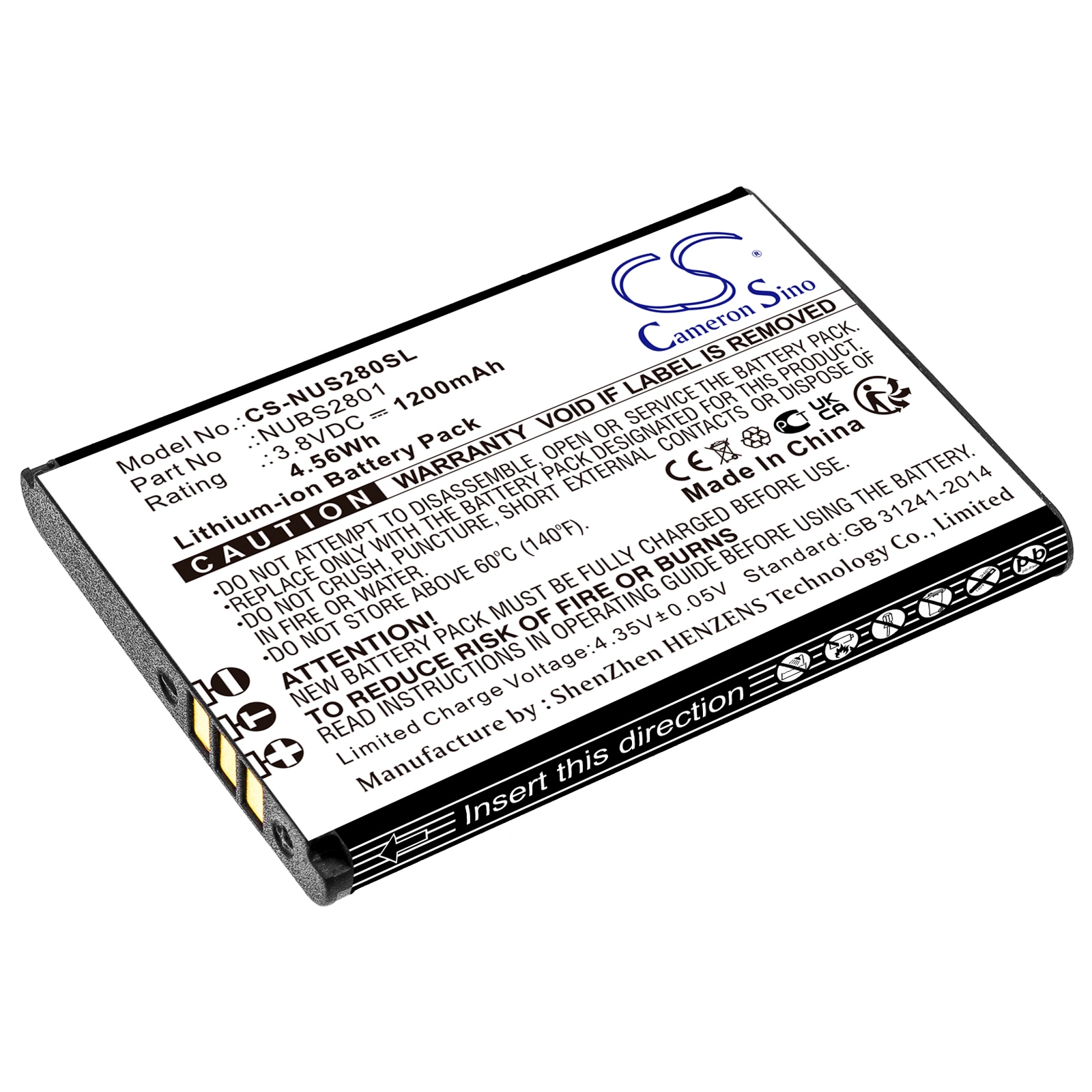 Batteri til smarttelefon, mobil for NUU Mobile F4L 4G LTE, S2801L