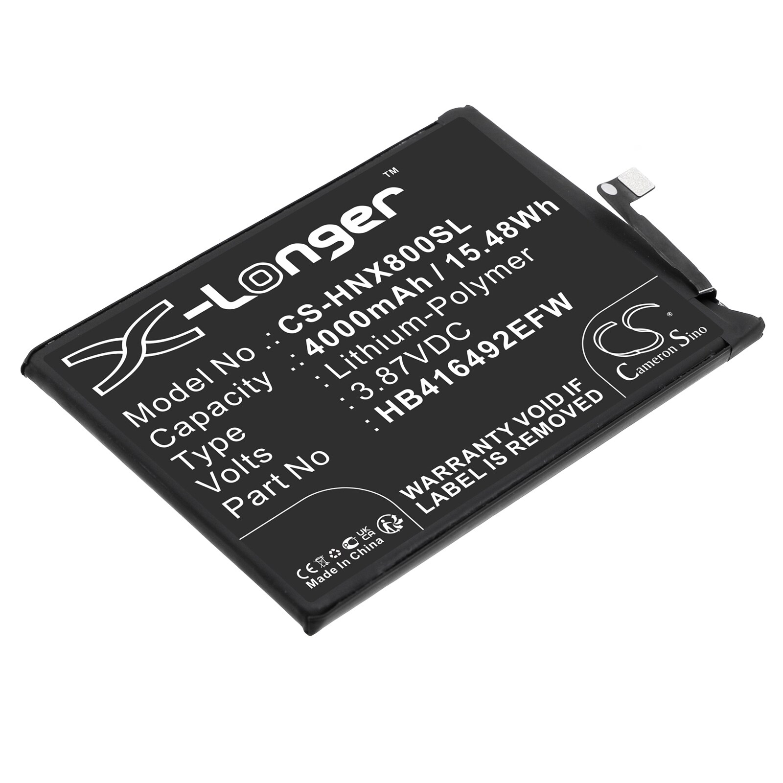Batteri for SmartPhone, Mobil for Honor X8 4G, TFY-LX1, TFY-LX2 og andre.