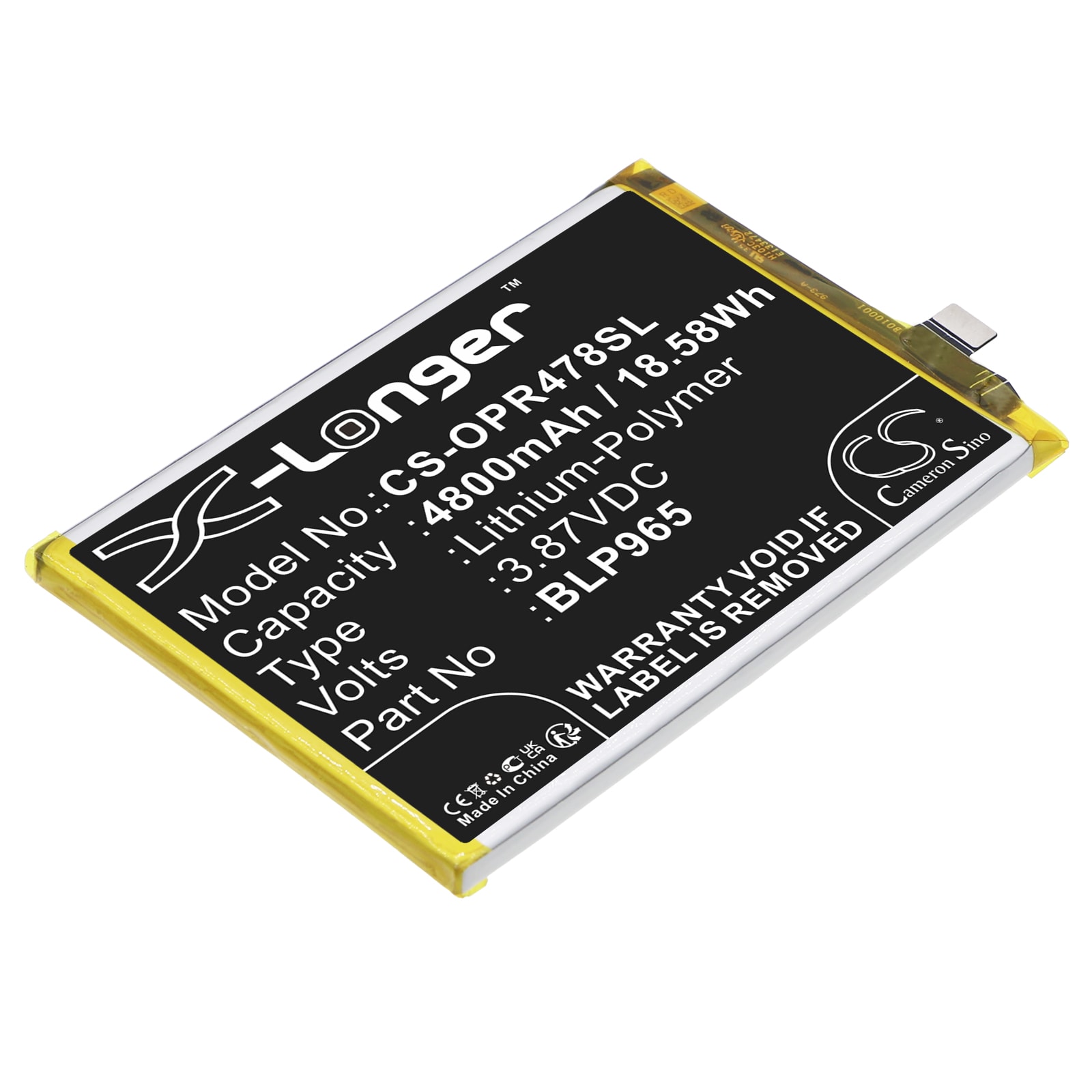 Batteri for smarttelefon, mobil for OPPO K10x 5G, PGGM10