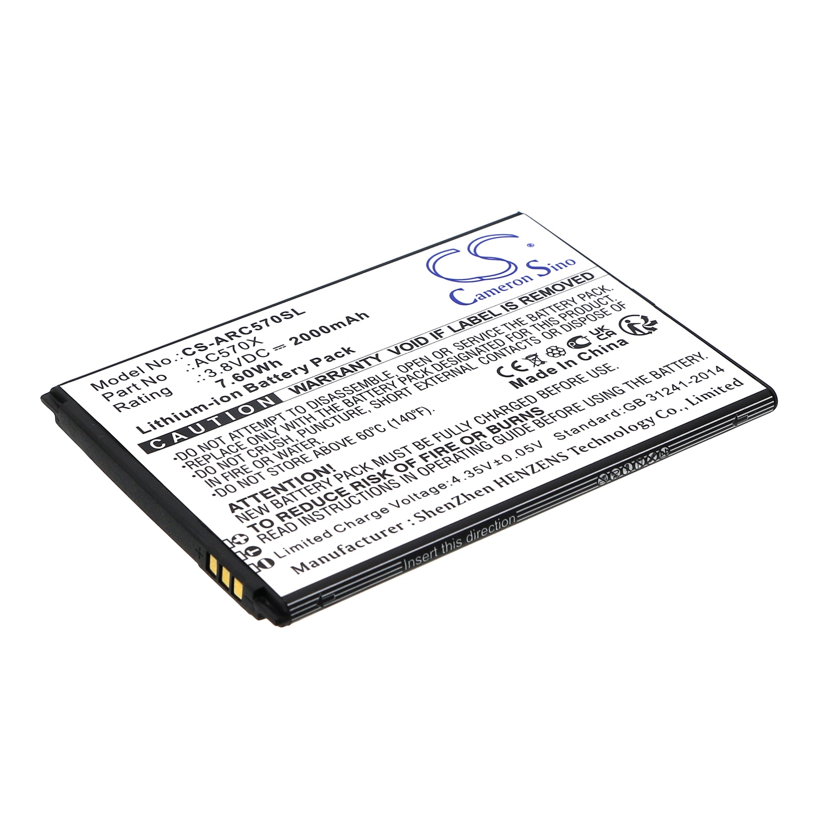 Batteri for smarttelefon, mobil for Archos OXYGEN 57