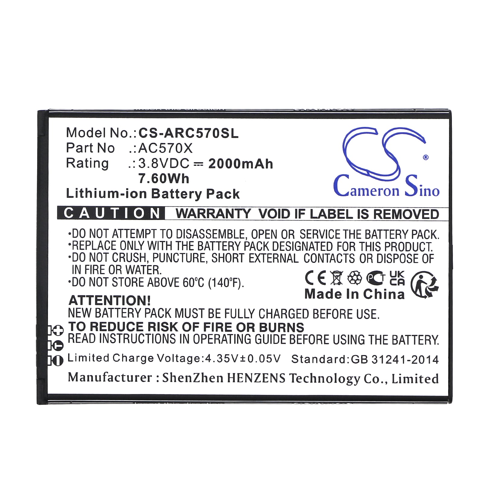 Batteri for smarttelefon, mobil for Archos OXYGEN 57