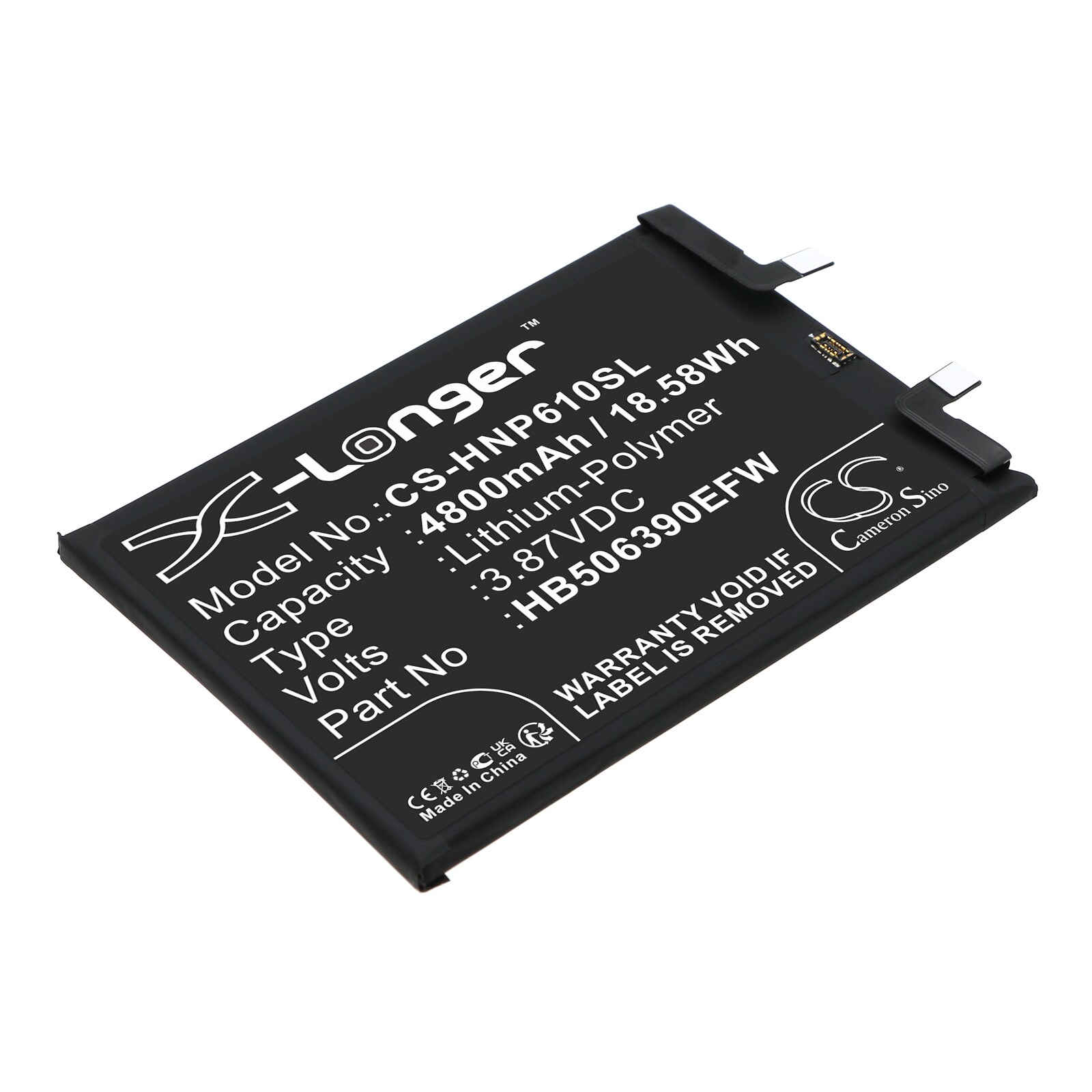 Batteri for smarttelefon, mobil for Honor 60 Pro 5G, TNA-AN00
