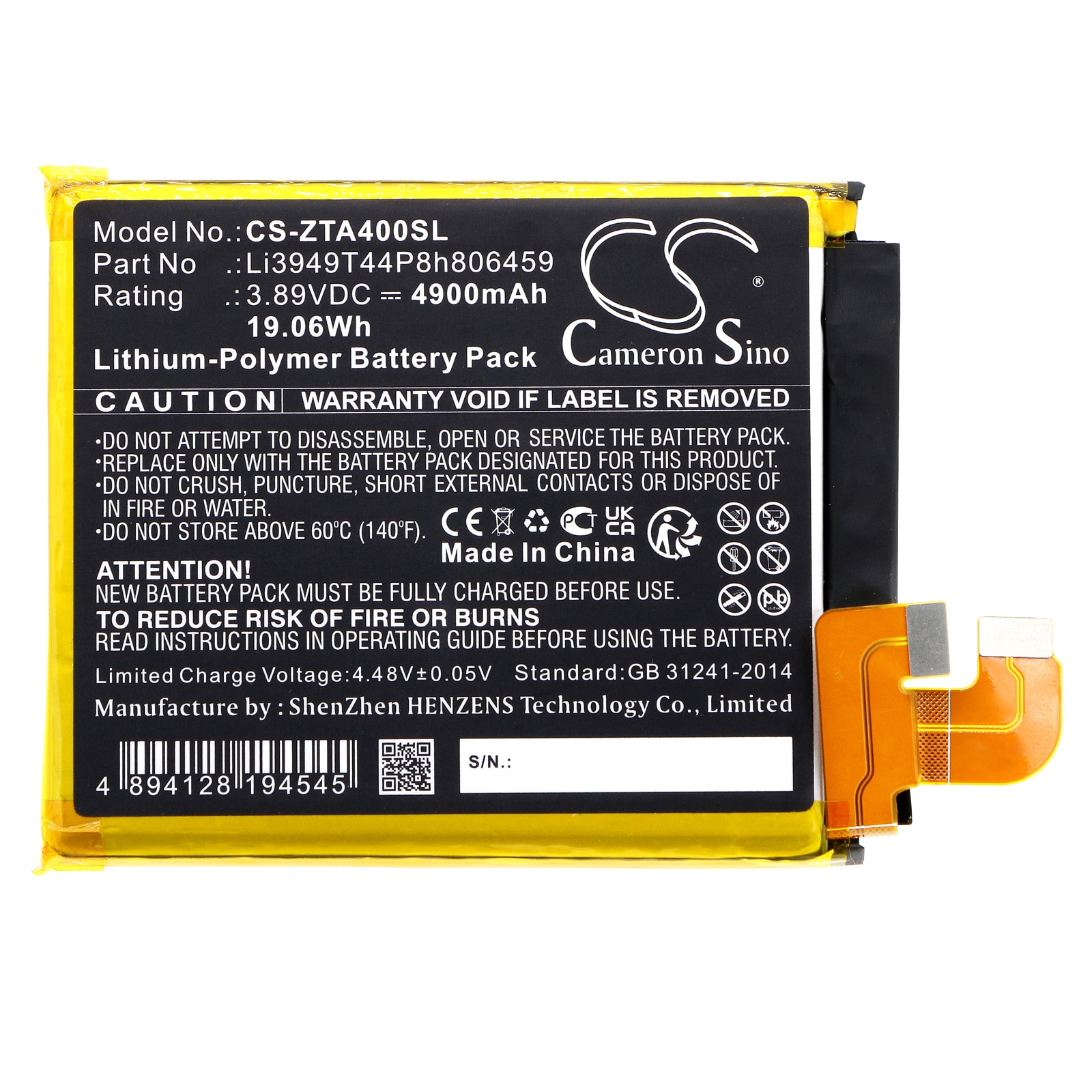 Batteri for SmartPhone, Mobil for ZTE Axon 40 Ultra, Axon 40 Ultra 5G, A2023P og andre.