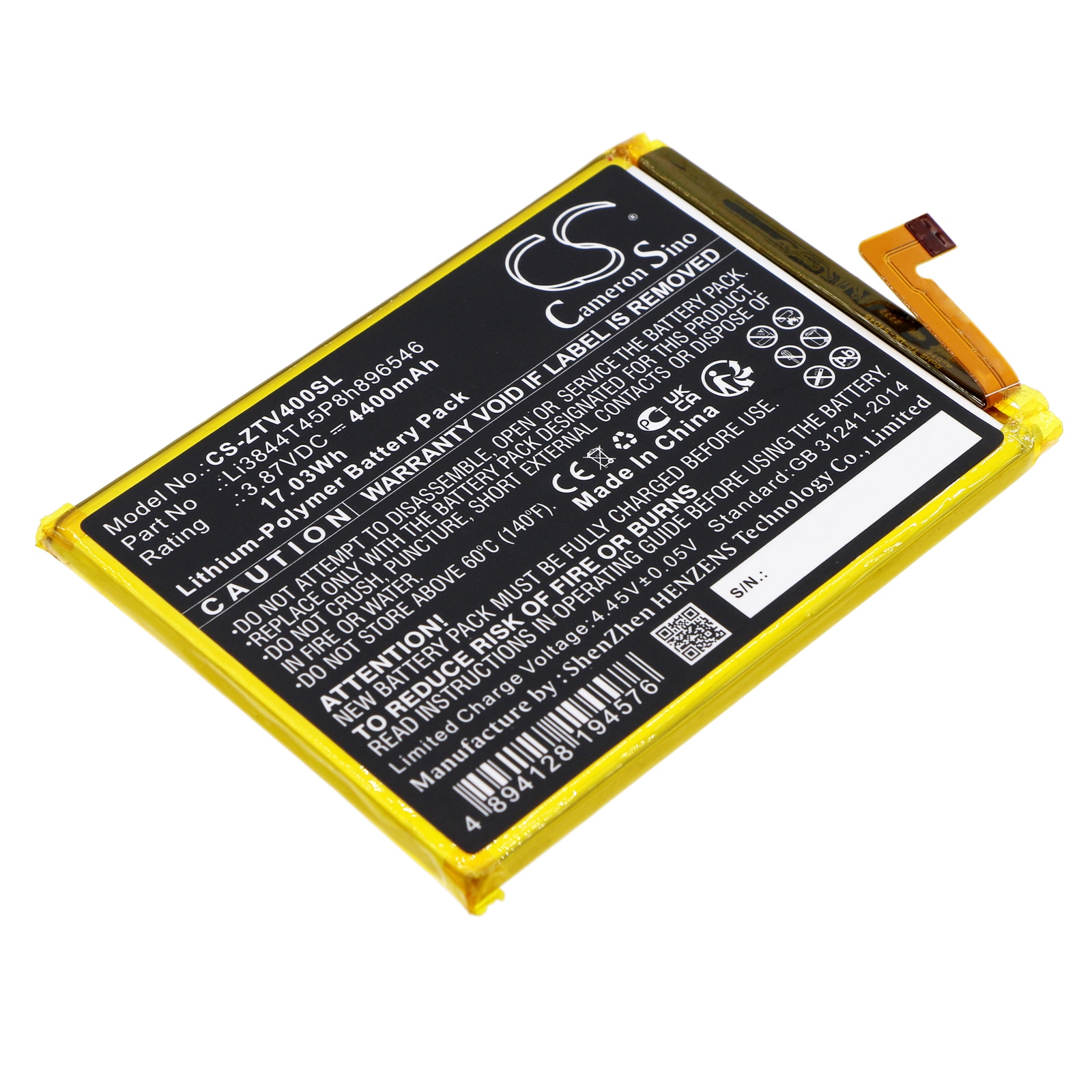 Batteri til smarttelefon, mobil til ZTE Blade V40S, Axon 40 SE