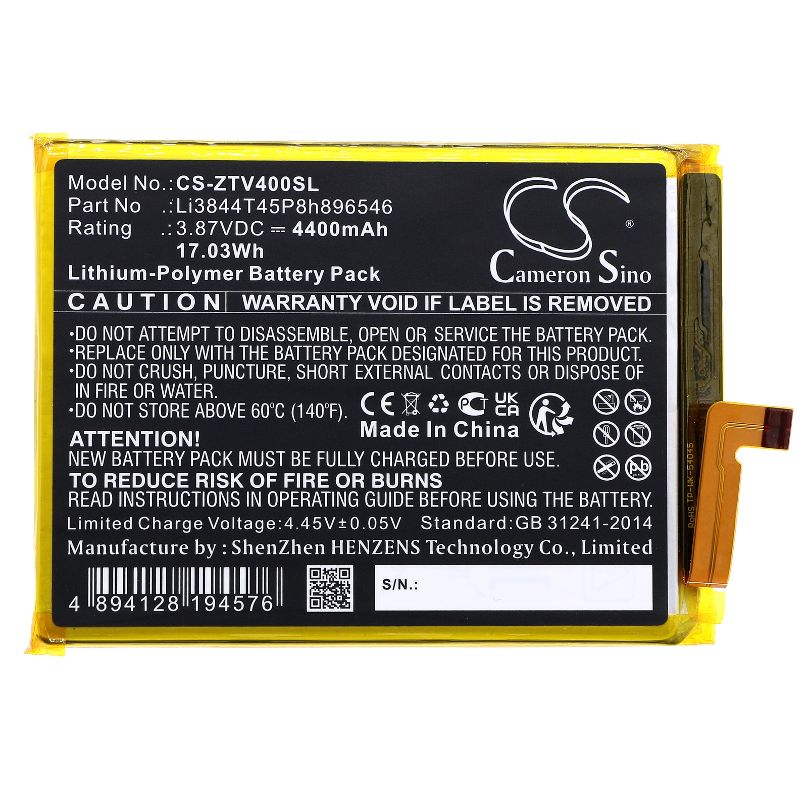 Batteri til smarttelefon, mobil til ZTE Blade V40S, Axon 40 SE