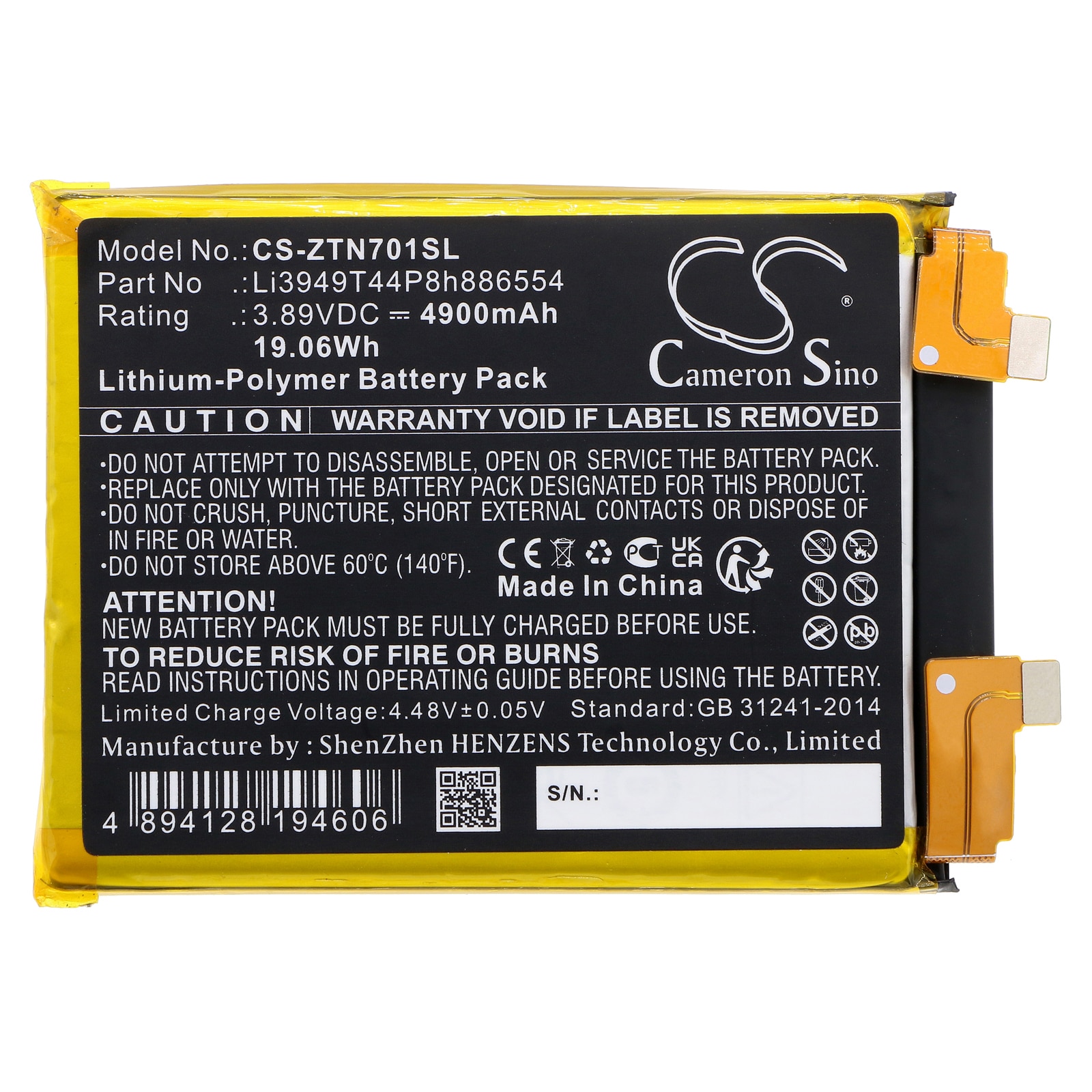 Batteri for SmartPhone, Mobil for ZTE Nubia Z40 Pro, Nubia Z40 Pro 5G og andre.