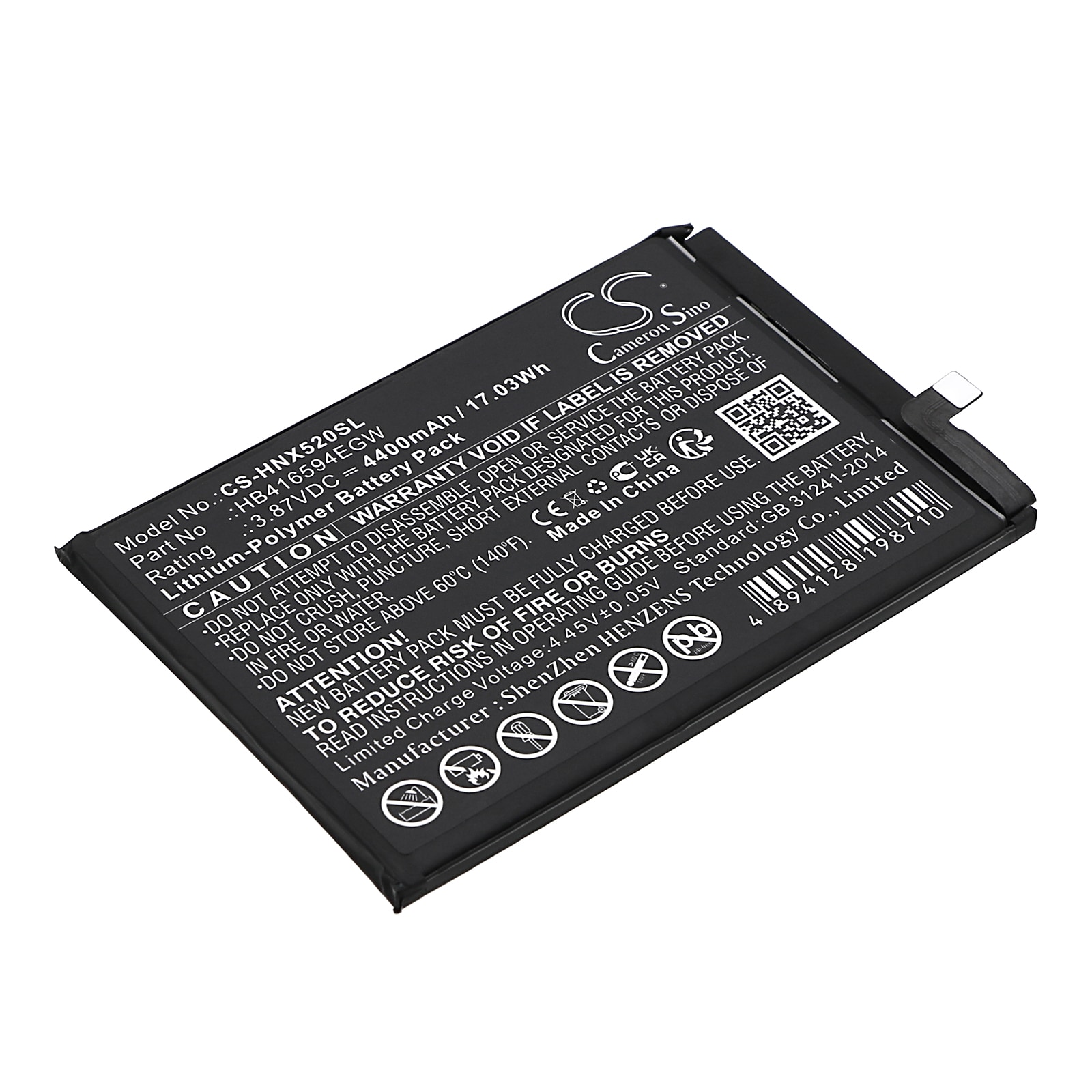 Batteri for smarttelefon, mobil for Honor X50i 5G, CRT-AN00