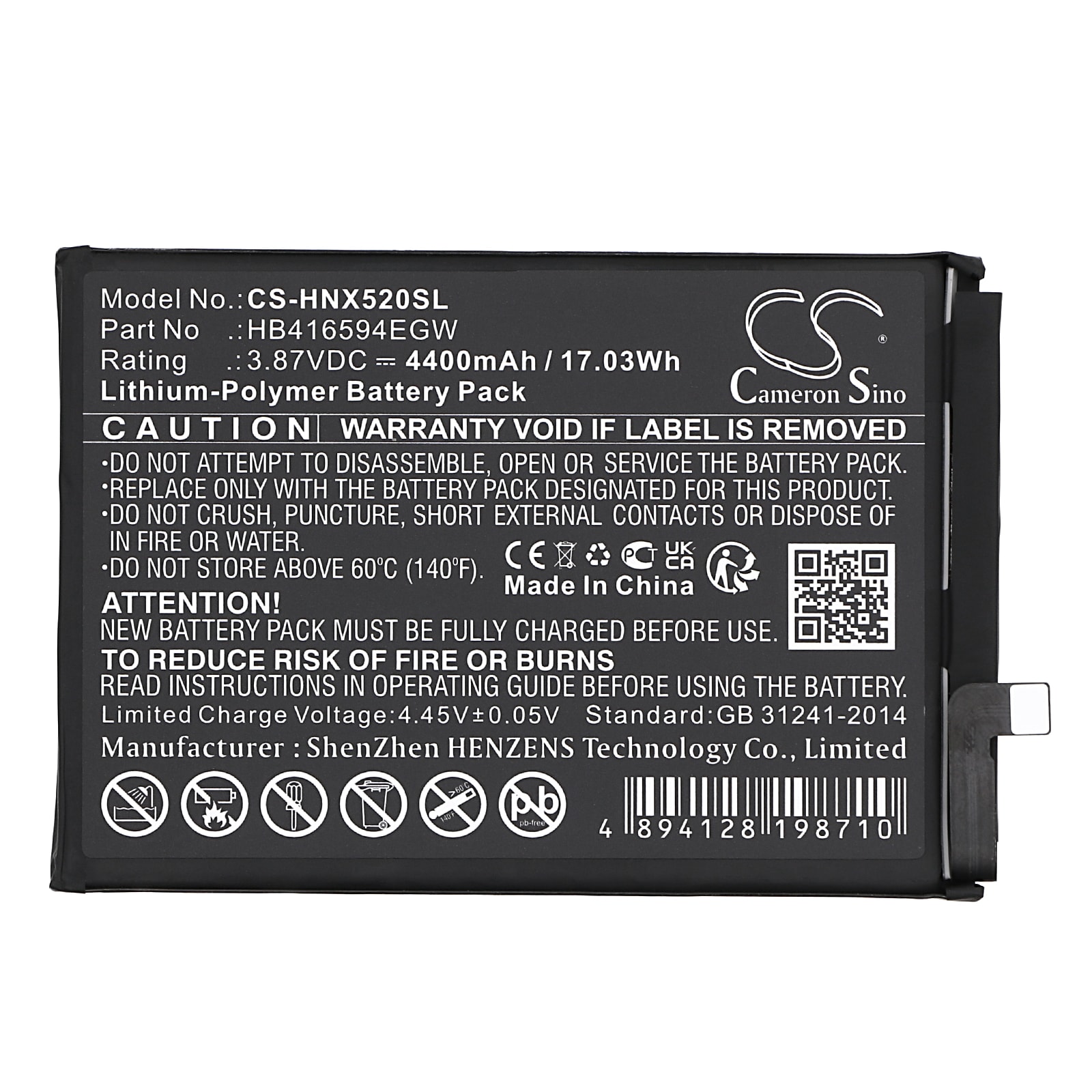 Batteri for smarttelefon, mobil for Honor X50i 5G, CRT-AN00