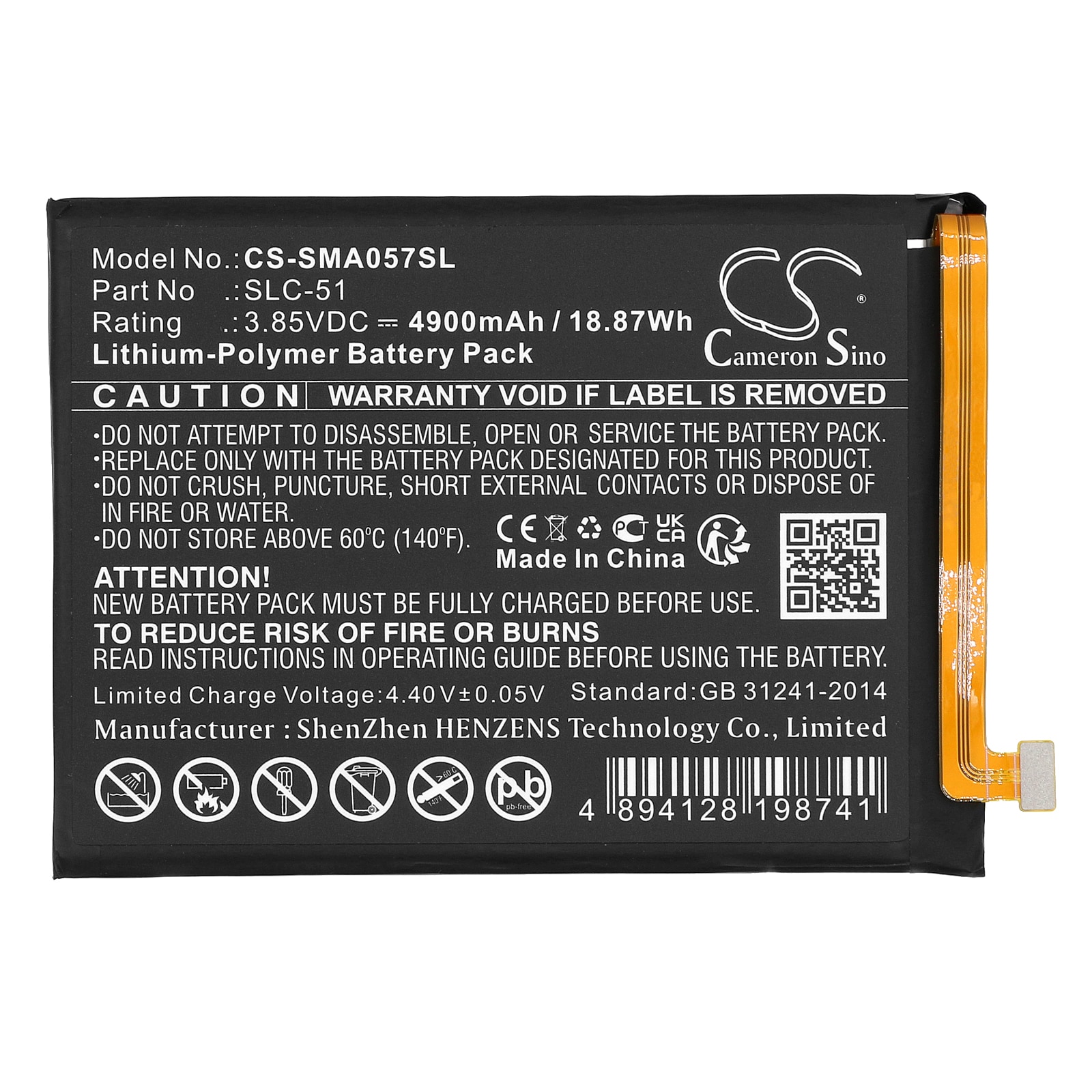 Batteri for SmartPhone, Mobil for Samsung Galaxy A05s 2023, SM-A057M, SM-A057M/DS og andre.