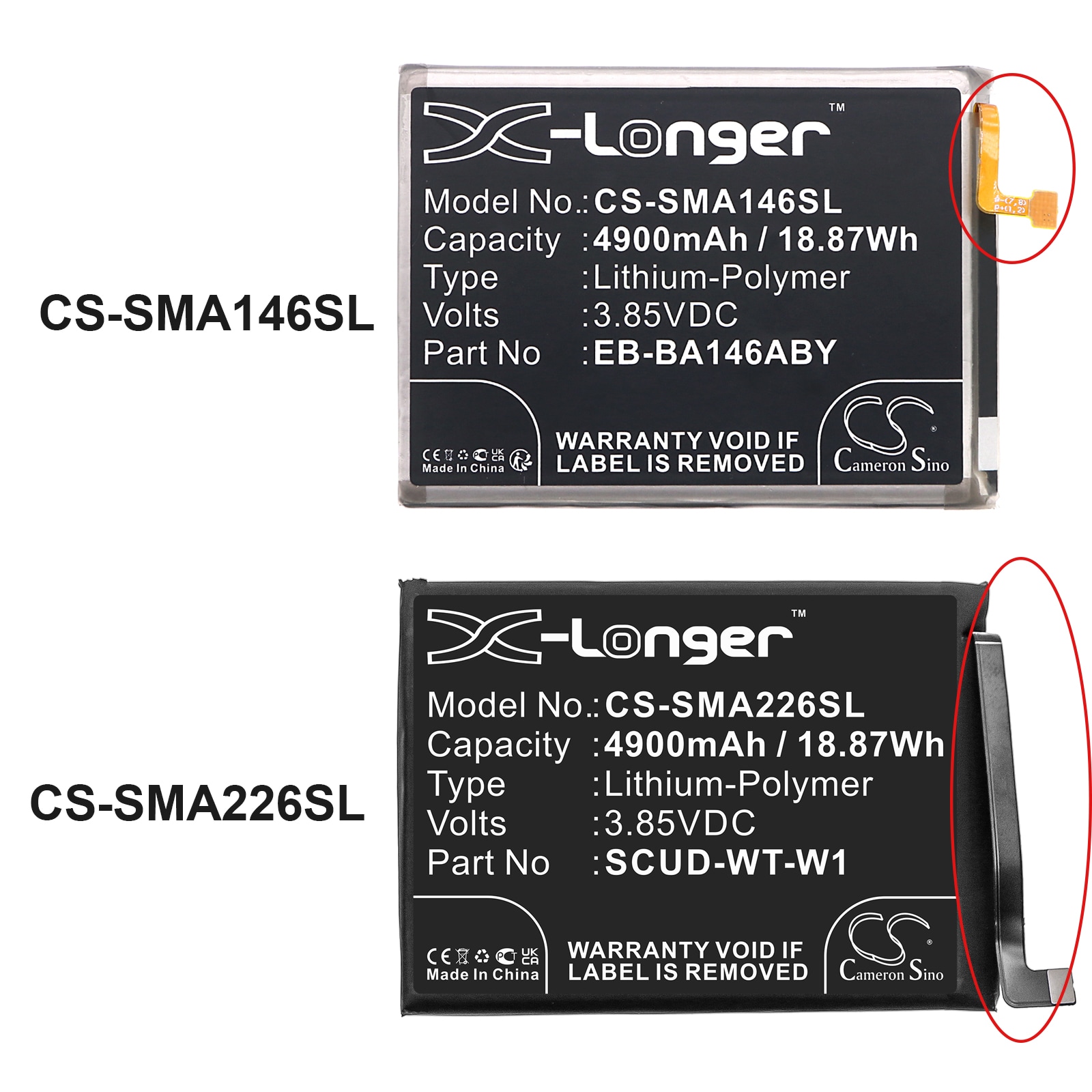 Batteri for SmartPhone, Mobil for Samsung Galaxy A14 5G, SM-A146M og andre.