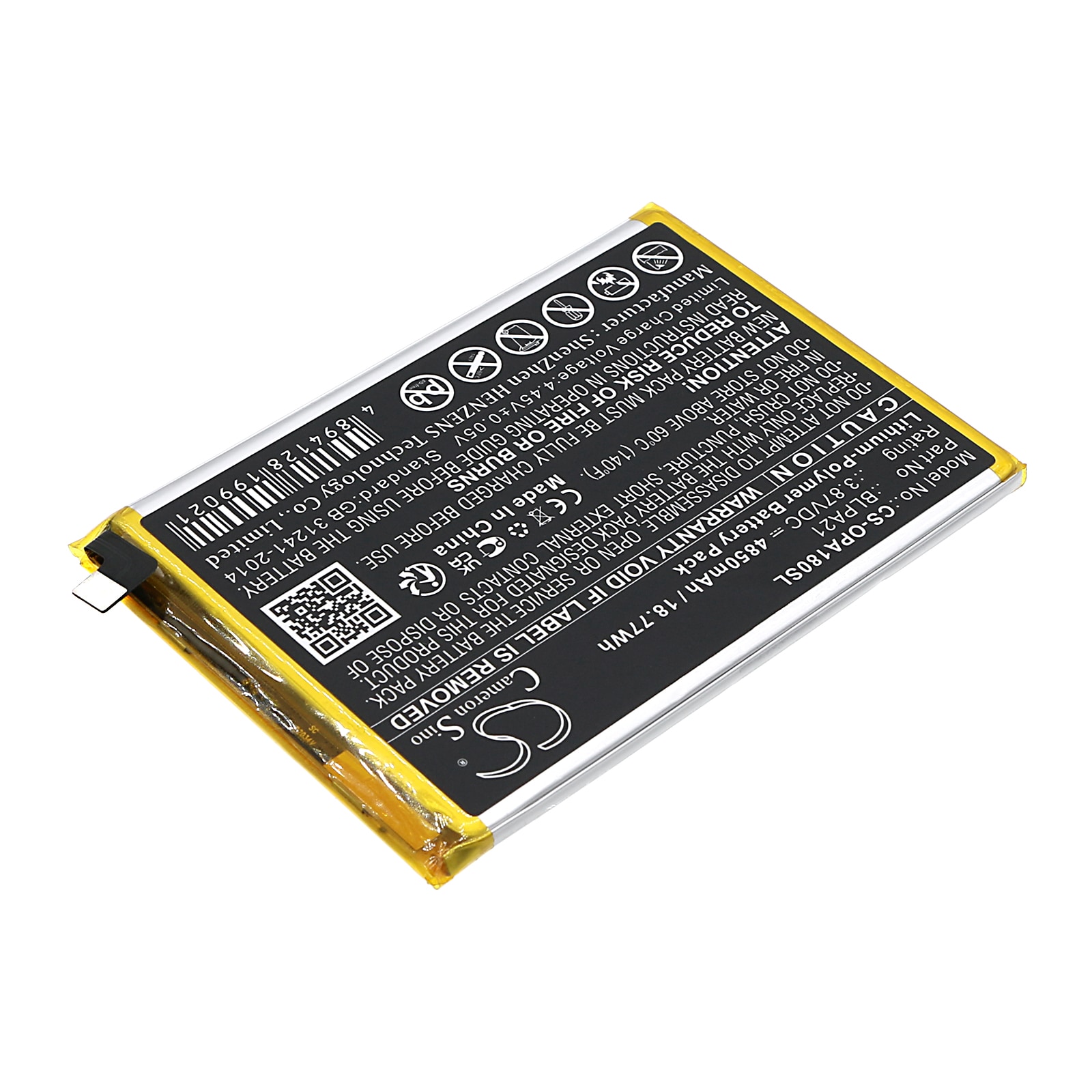 Batteri for smarttelefon, mobil for OPPO A18, CPH2591